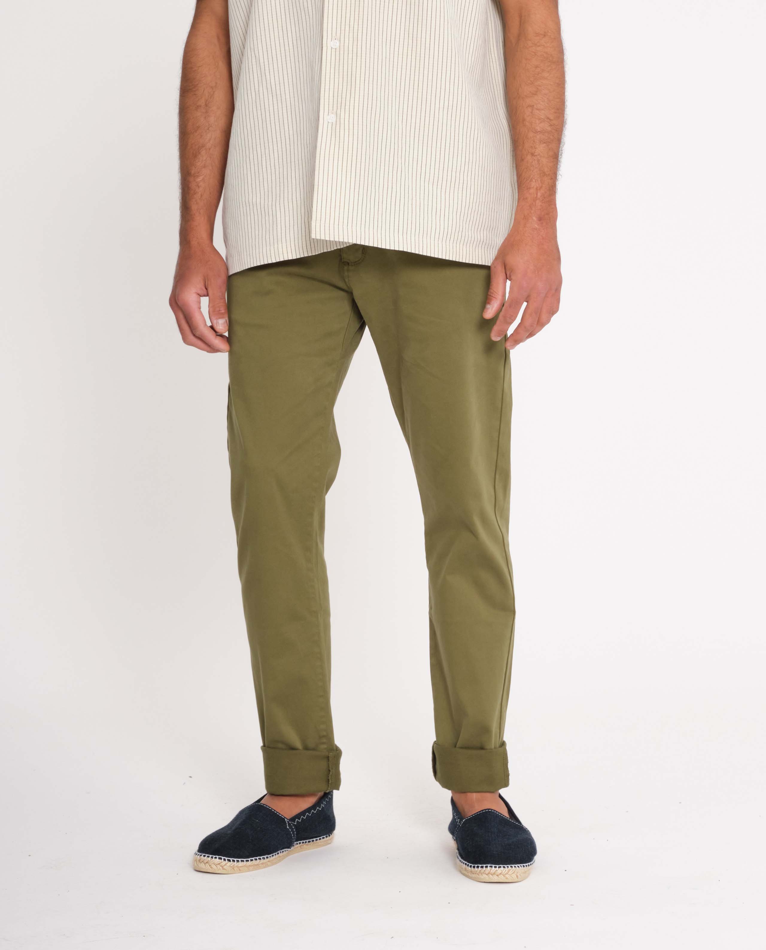 Pantalon Chino Coton BIO pour Homme Éthique Kaki Bask in the Sun – Marché  Commun