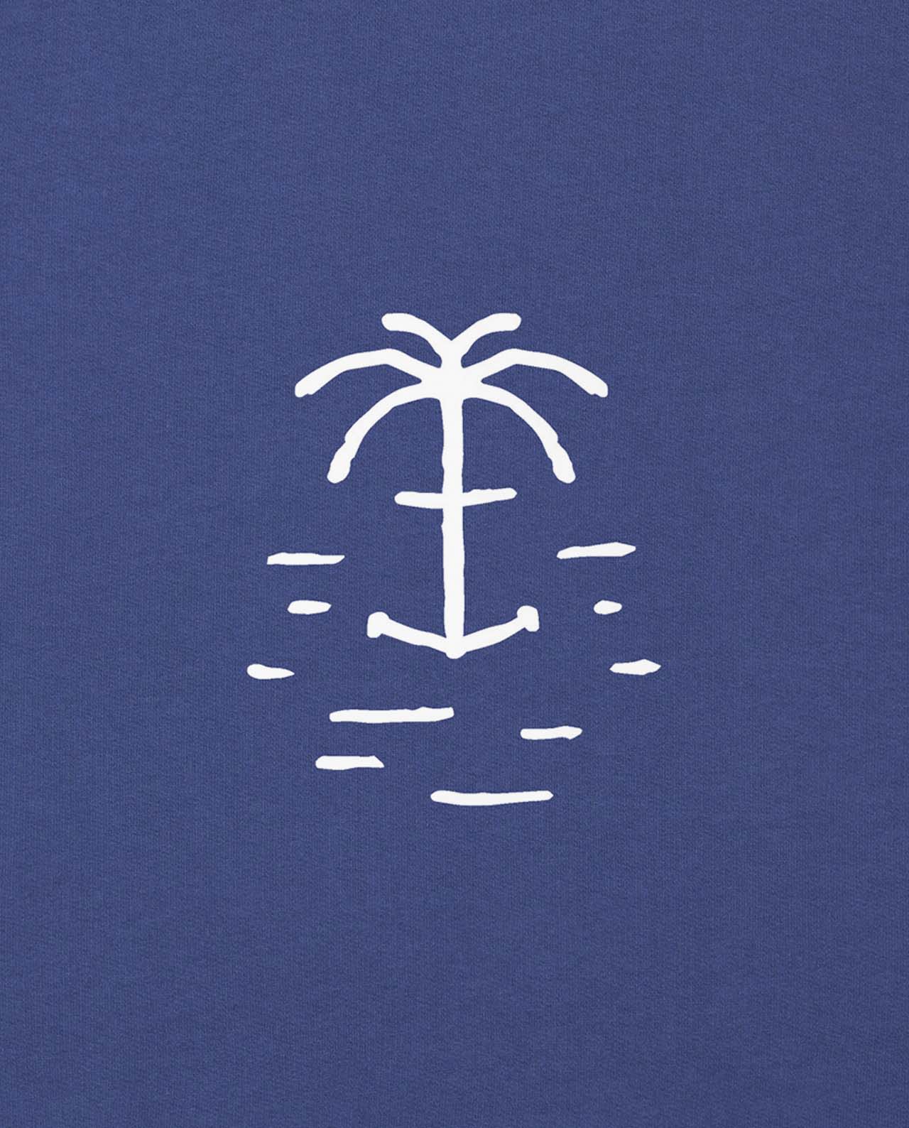 marché commun bask in the sun sweatshirt coton biologique homme bleu imprimé éco-responsable