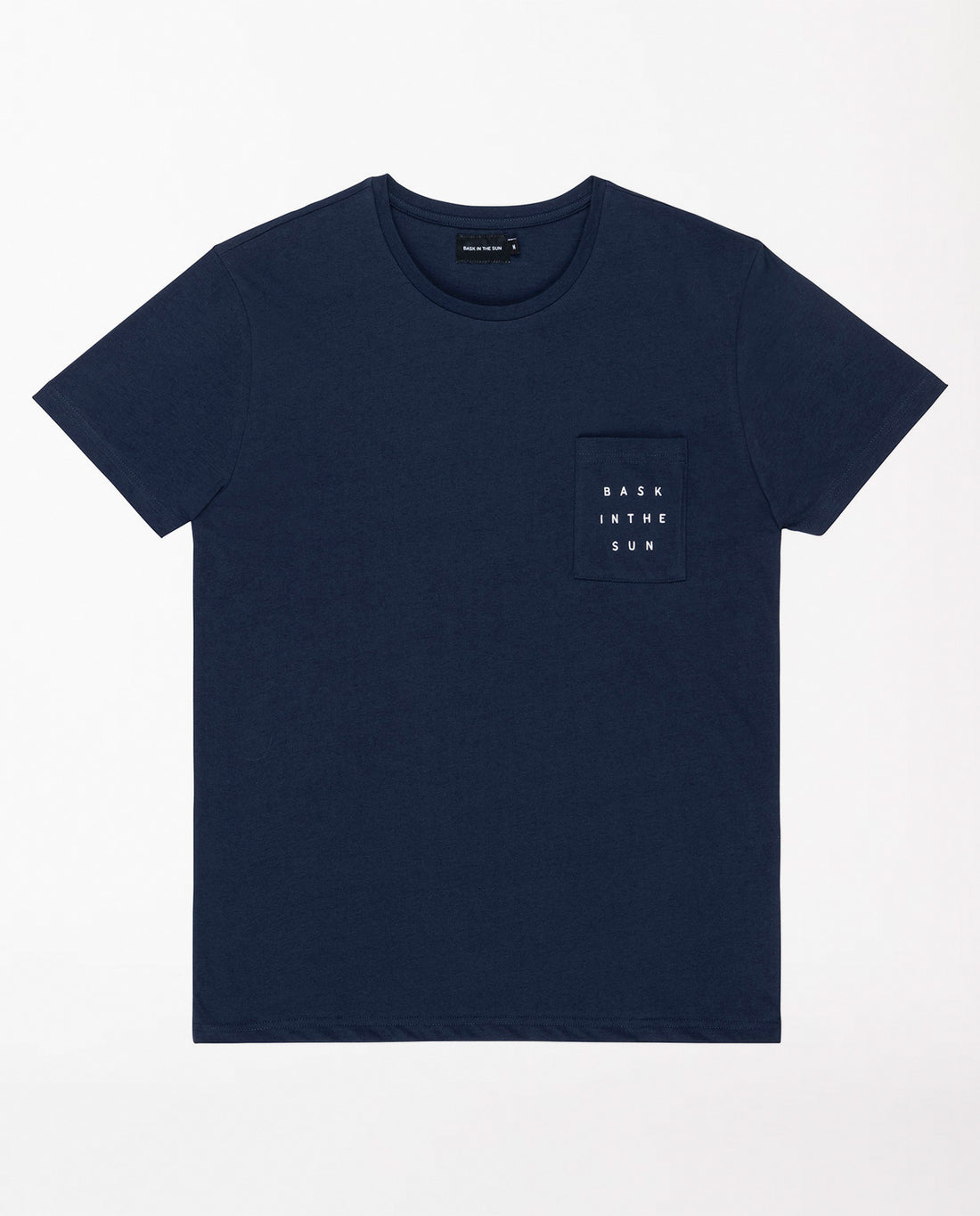 marché commun bask in the sun t-shirt manches courtes homme coton biologique éco-responsable imprimé palmier bleu marine