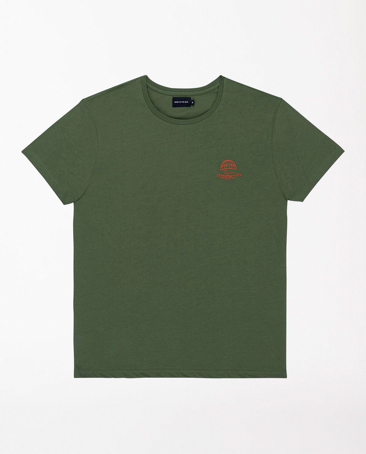 marché commun bask in the sun t-shirt homme coton biologique imprimé kaki éco-responsable logo marin