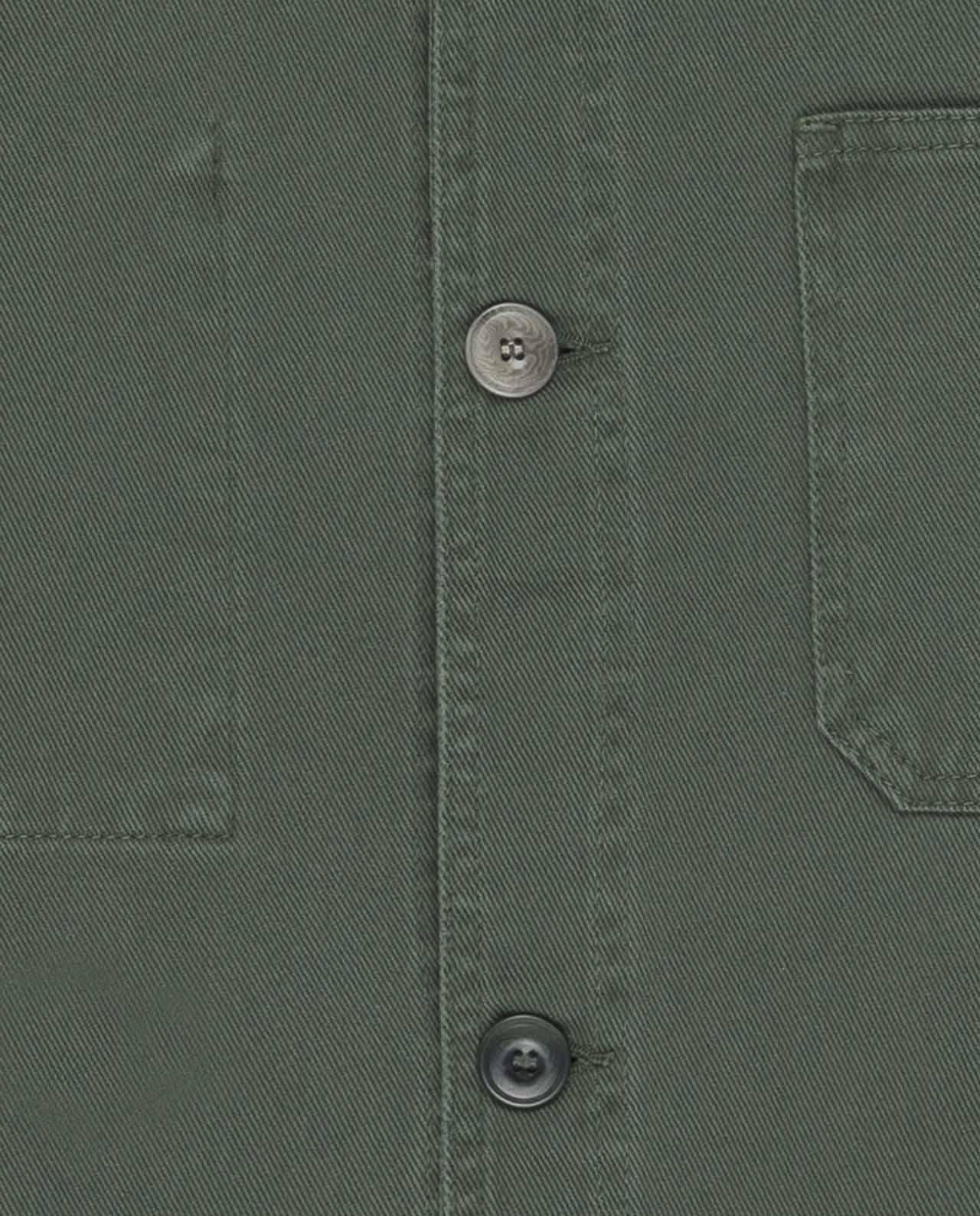 marché commun bask in the sun veste travail coton biologique vert fôret fabriquée au Portugal