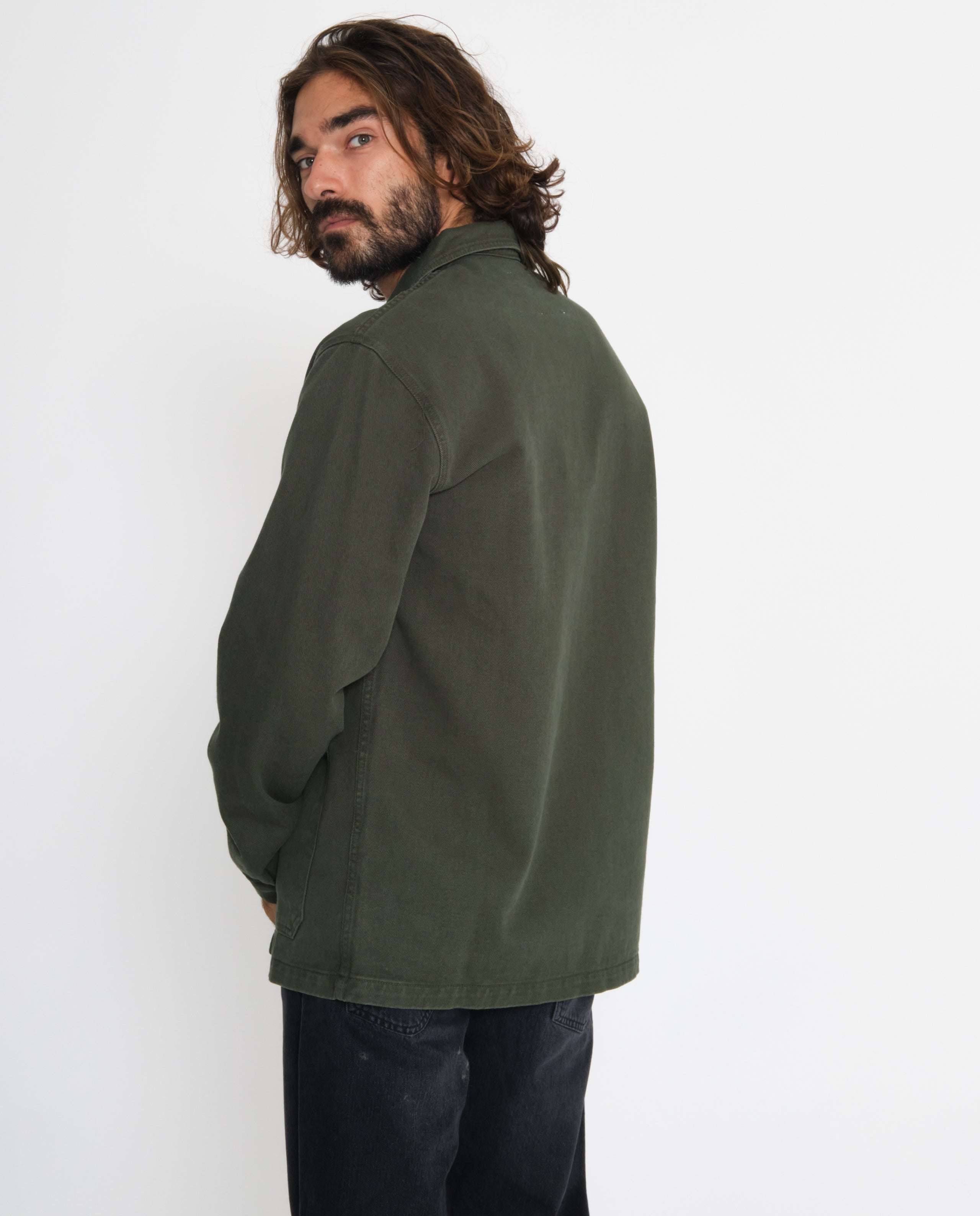 marché commun bask in the sun veste travail coton biologique vert fôret fabriquée au Portugal