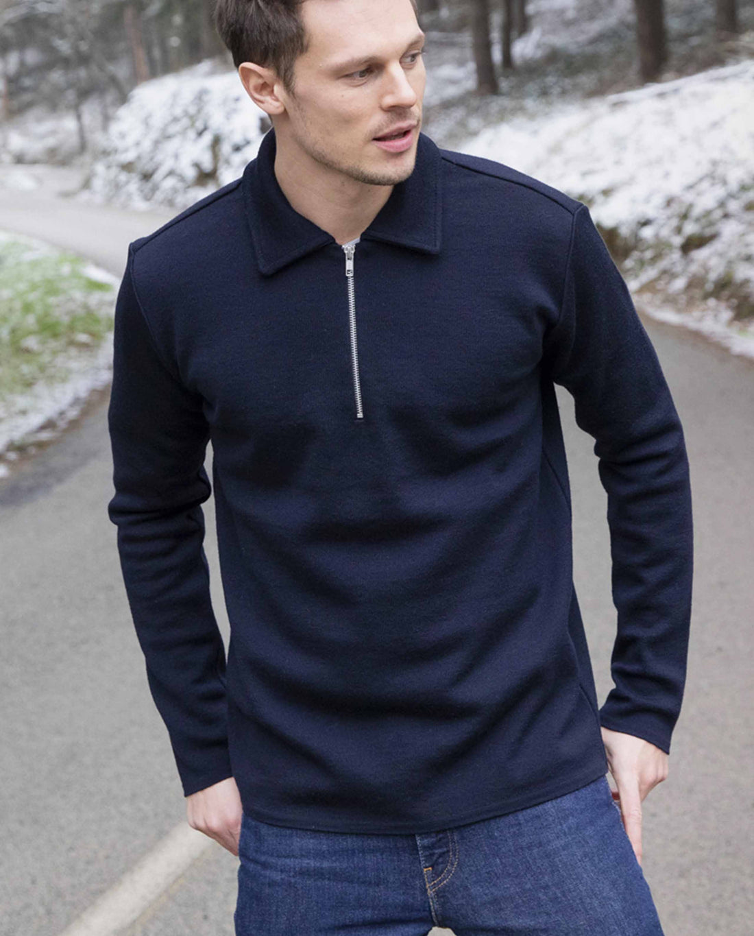 Polo en laine mérinos extrafine