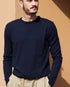marché commun cabane pull cadet col rond homme laine mérinos extra fine bleu marine