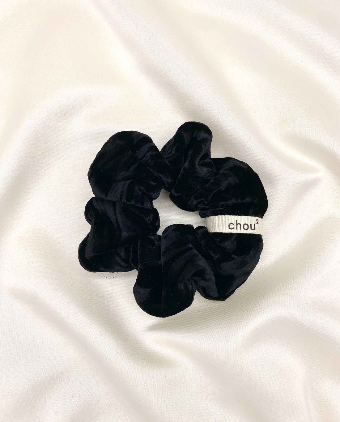 marché commun chou au carré chouchou velours noir upcyclé fabriqué en France éthique responsable