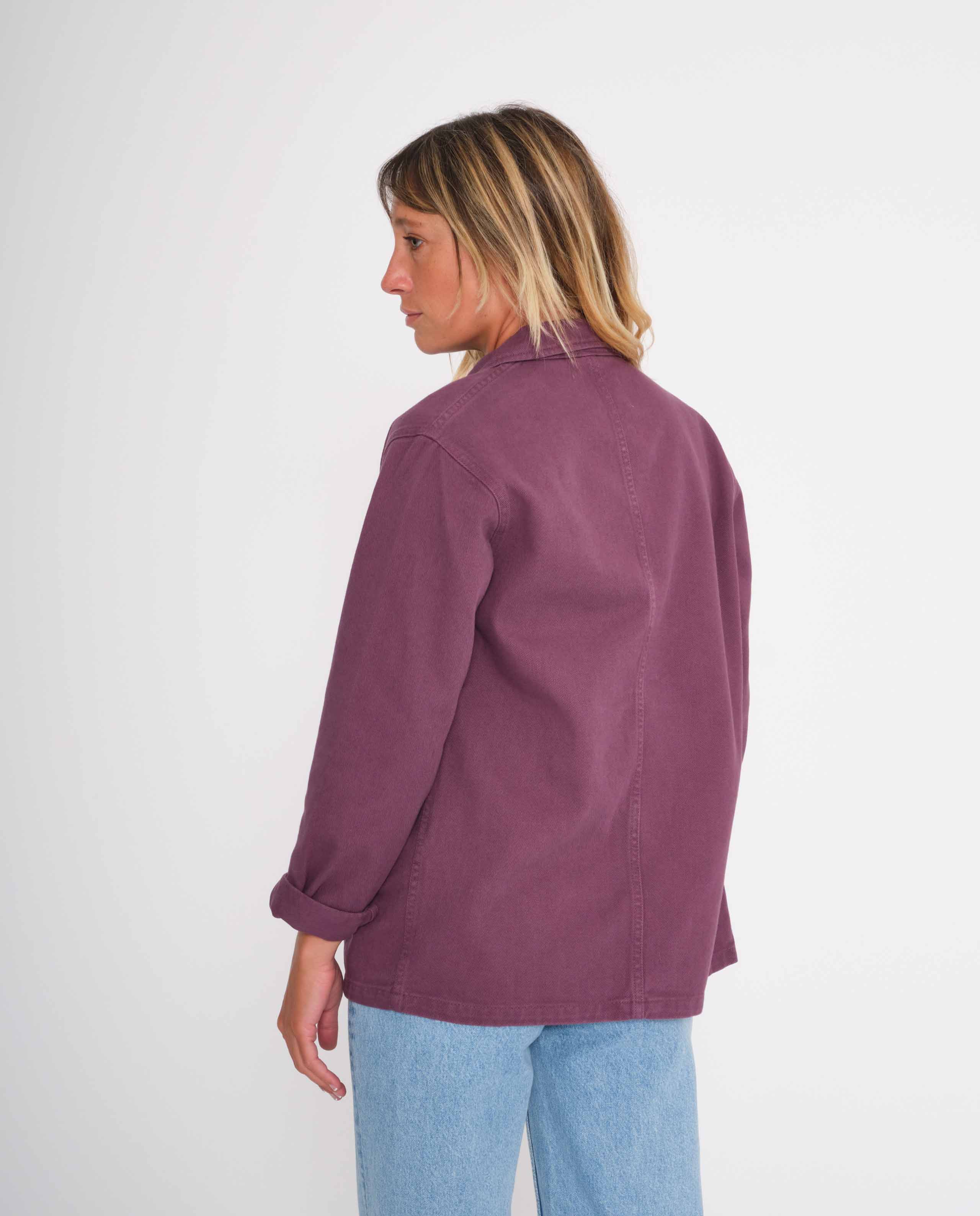 marché commun graine veste de travail femme coton biologique violet