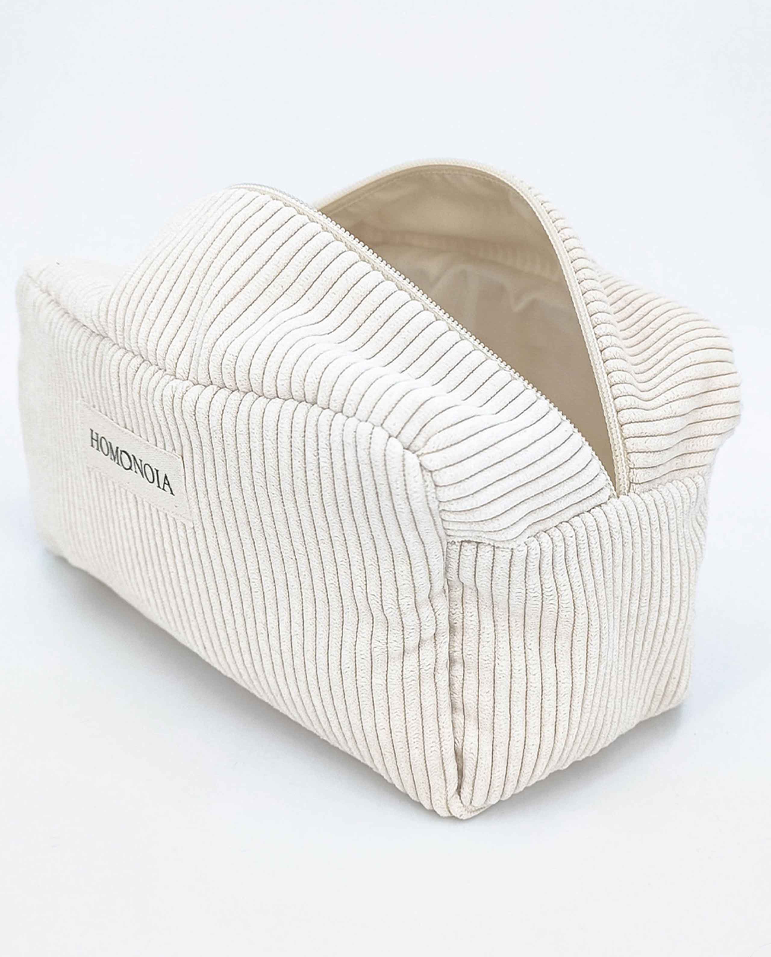 marché commun homonoia paris trousse de toilette éthique velours côtelé écru upcyclé