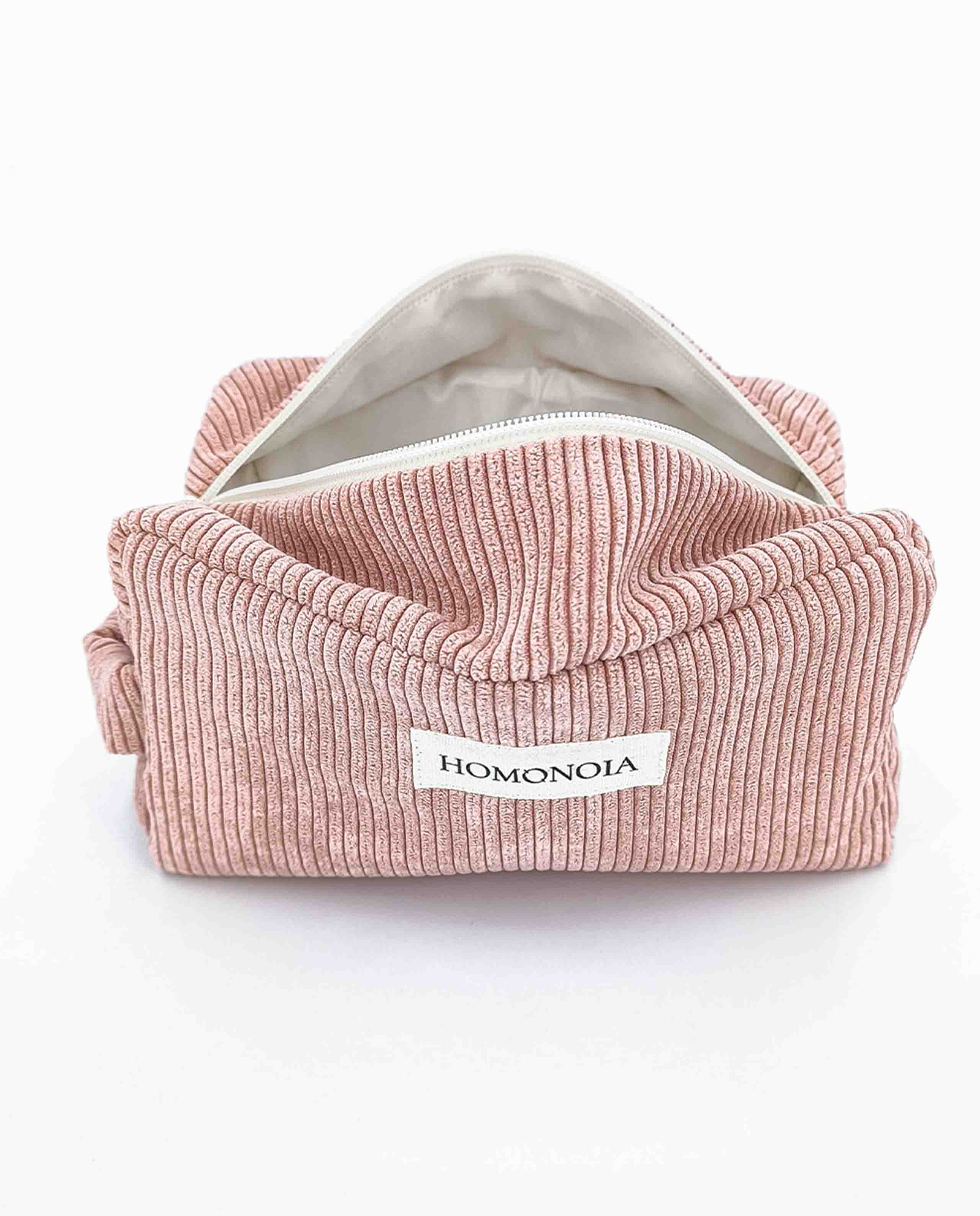 marché commun homonoia paris trousse de toilette éthique velours côtelé rose upcyclé