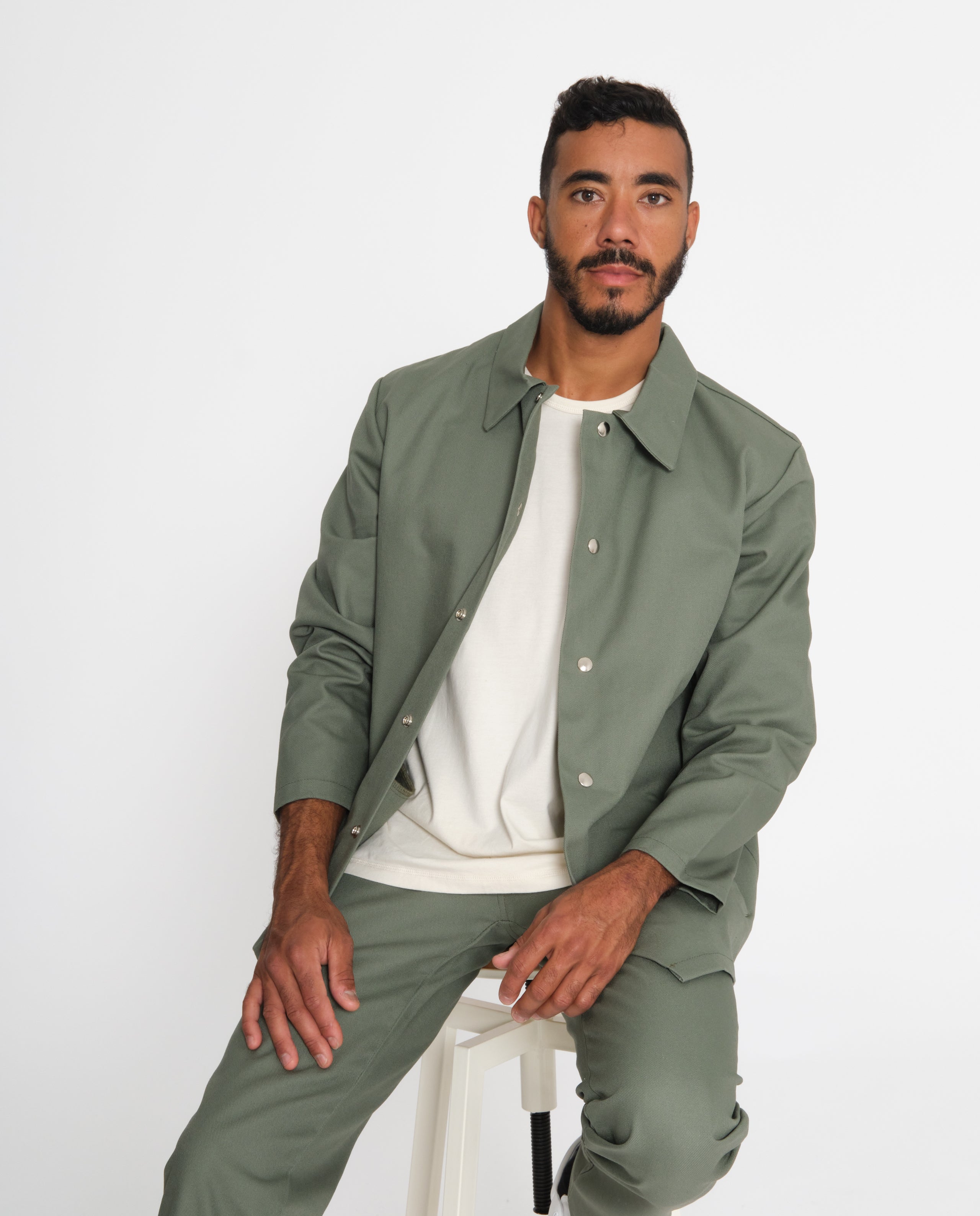 marché commun homonoia veste homme éco-responsable upcyclée kaki