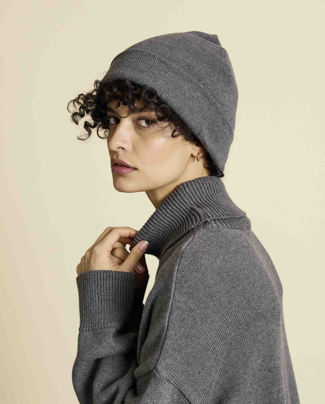 marché commun jan n june bonnet coton biologique gris anthracite