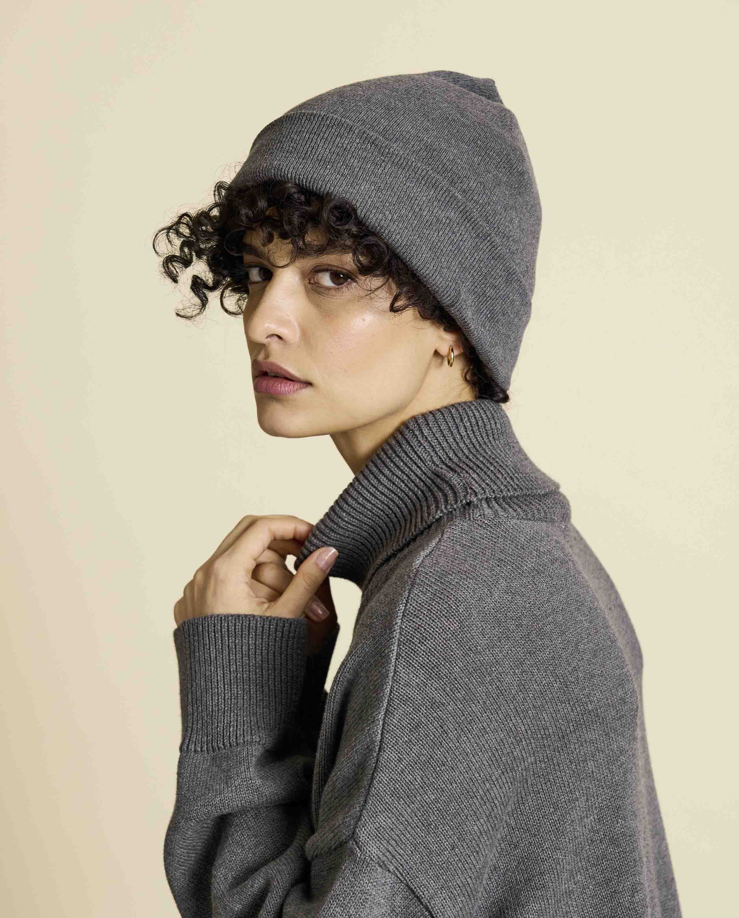 marché commun jan n june bonnet coton biologique gris anthracite
