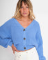 marché commun jan n june femme gilet maille coton biologique bleu azur