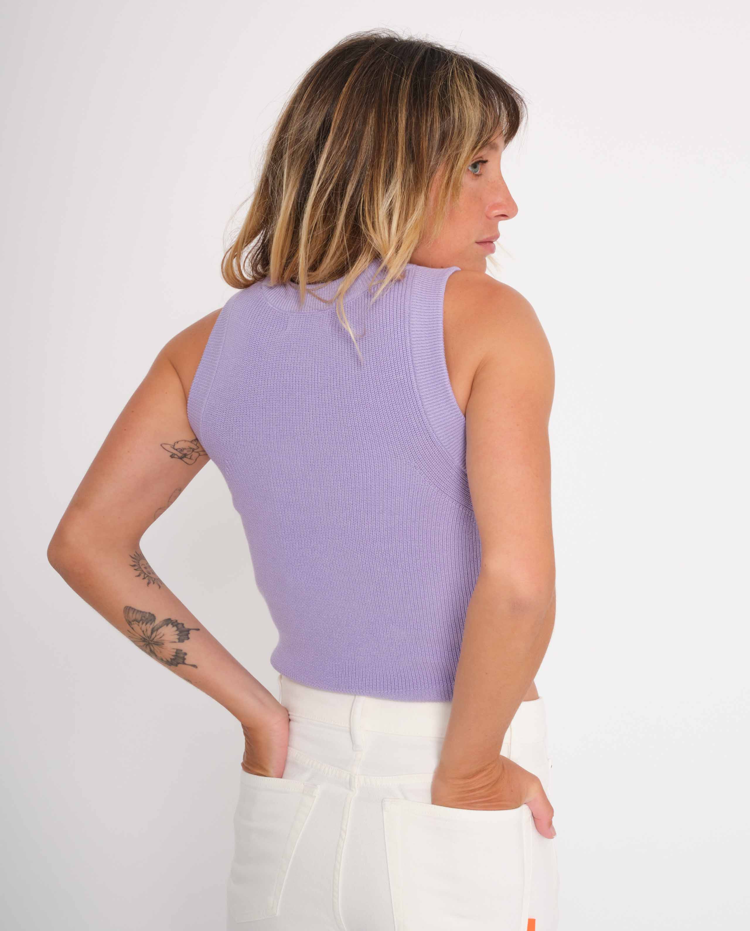 marché commun jan n jun tank top débardeur maille biologique lavande