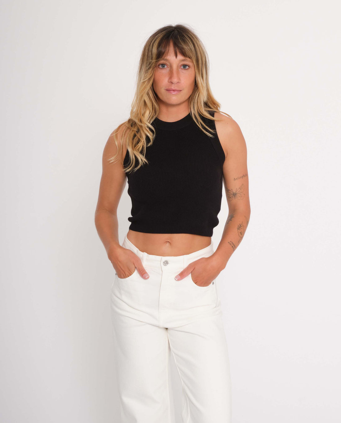 marché commun jan n jun tank top débardeur maille biologique noir