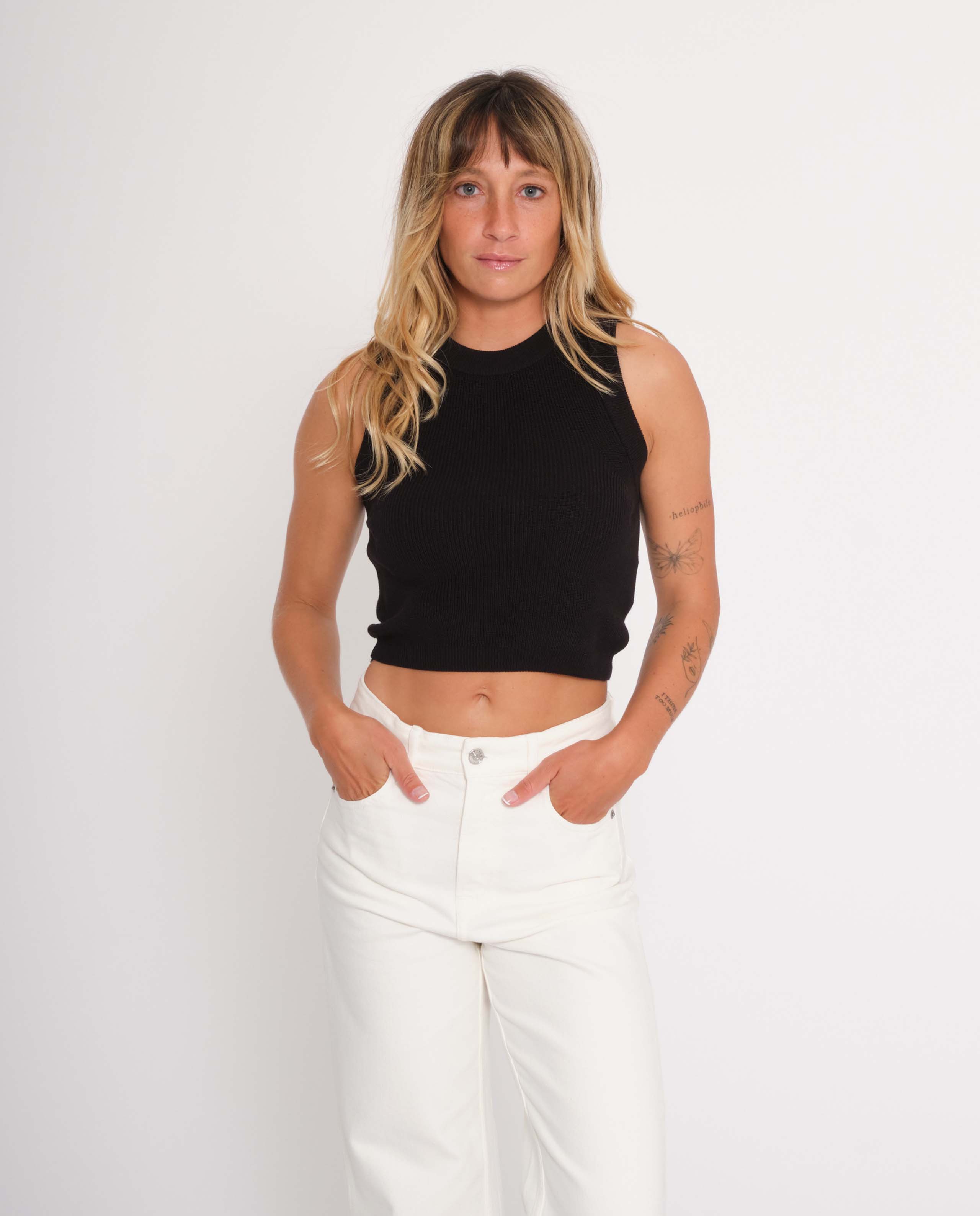 marché commun jan n jun tank top débardeur maille biologique noir