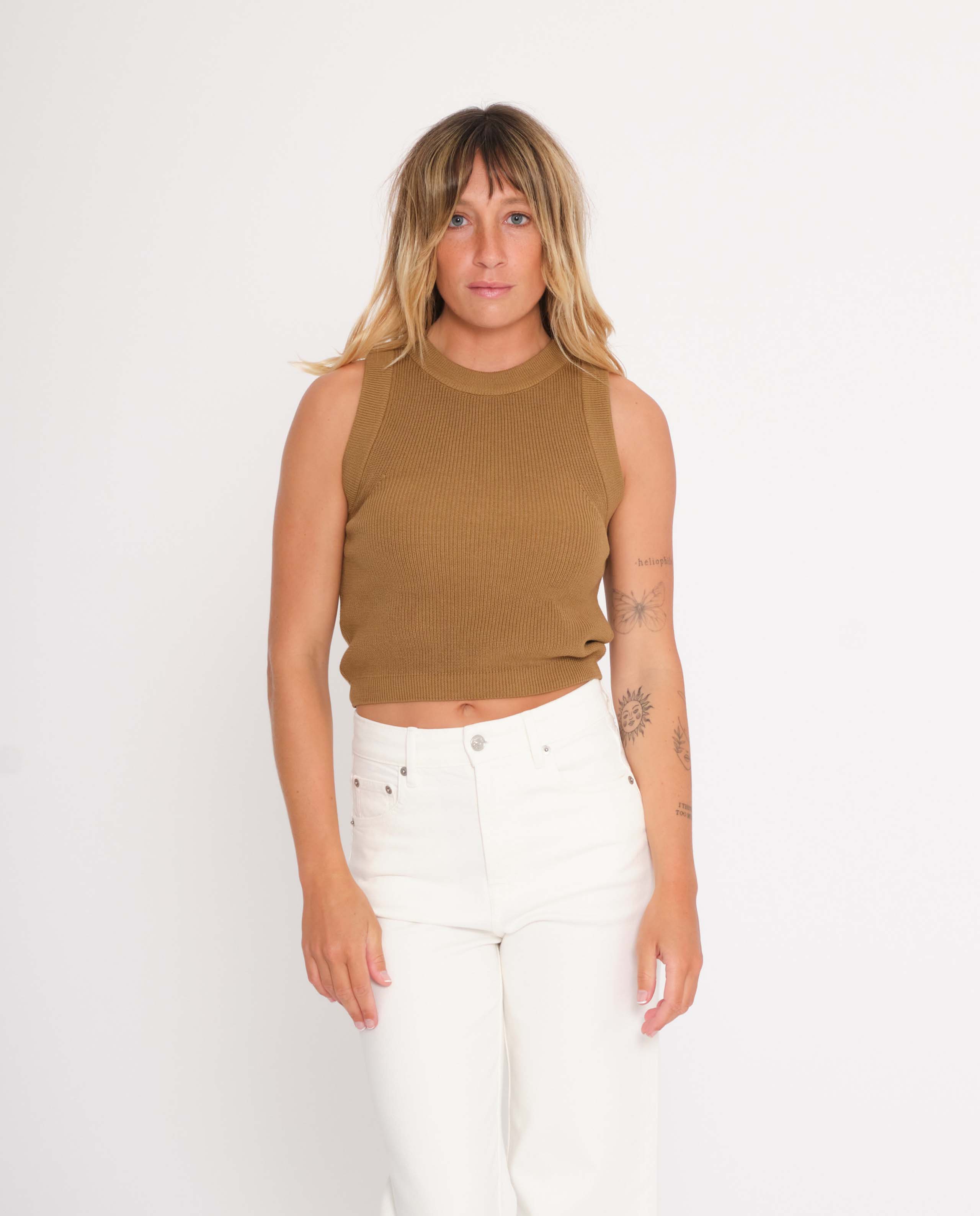 marché commun jan n jun tank top débardeur maille biologique noisette