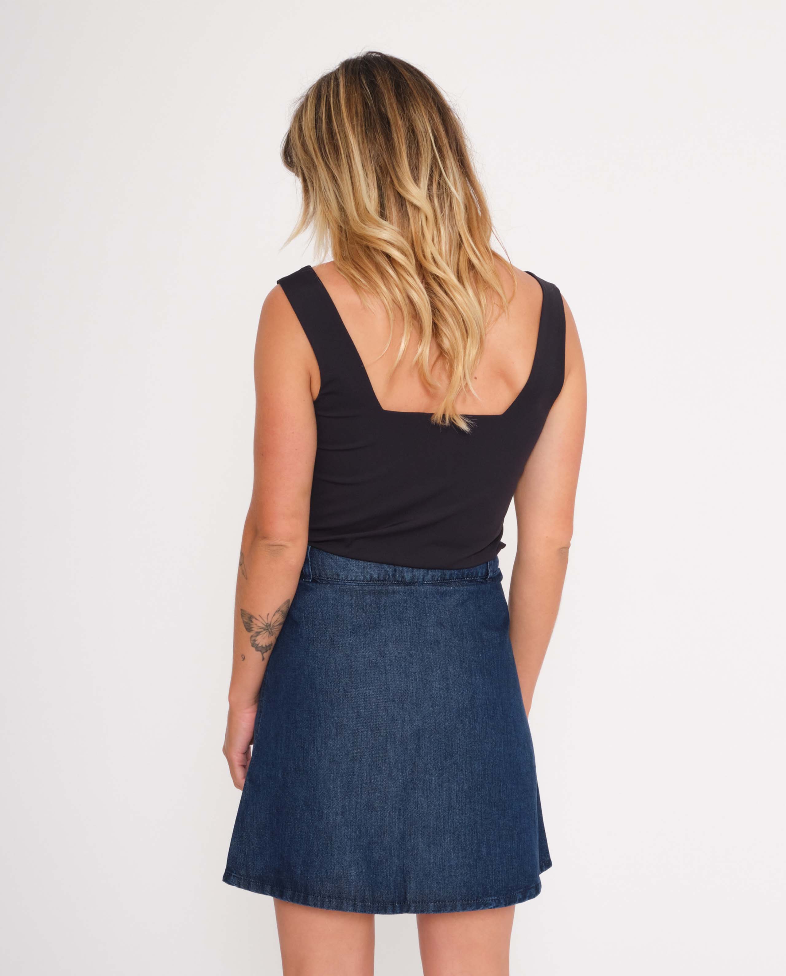 marché commun jan n june femme top débardeur néoprene recyclé encolure carrée noir
