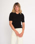 marché commun jan n june femme top maille côtelée biologique noir