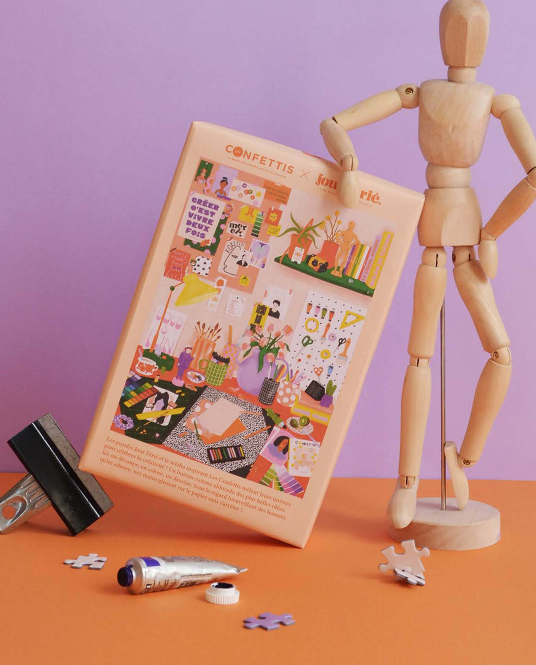 marché commun jour ferié puzzle éco-conçu 500 pièces fabriqué en France recyclé du feutre sur les mains