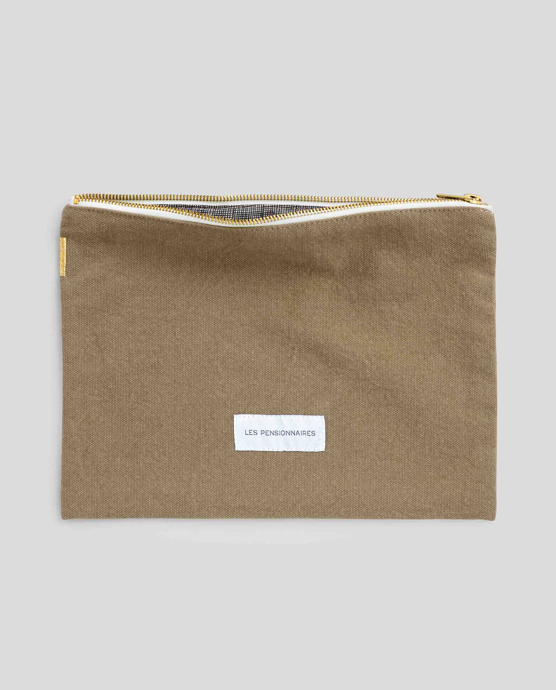 marché commun les pensionnaires pochette toile coton biologique zippée vert tilleul