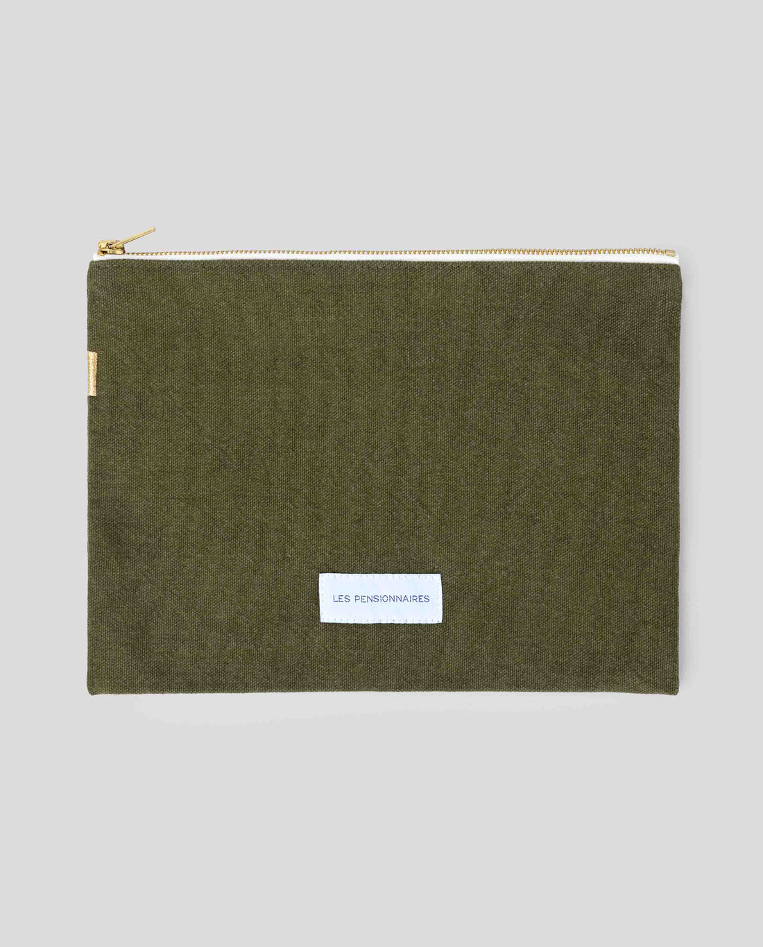 marché commun les pensionnaires pochette toile coton biologique zippée vert fôret