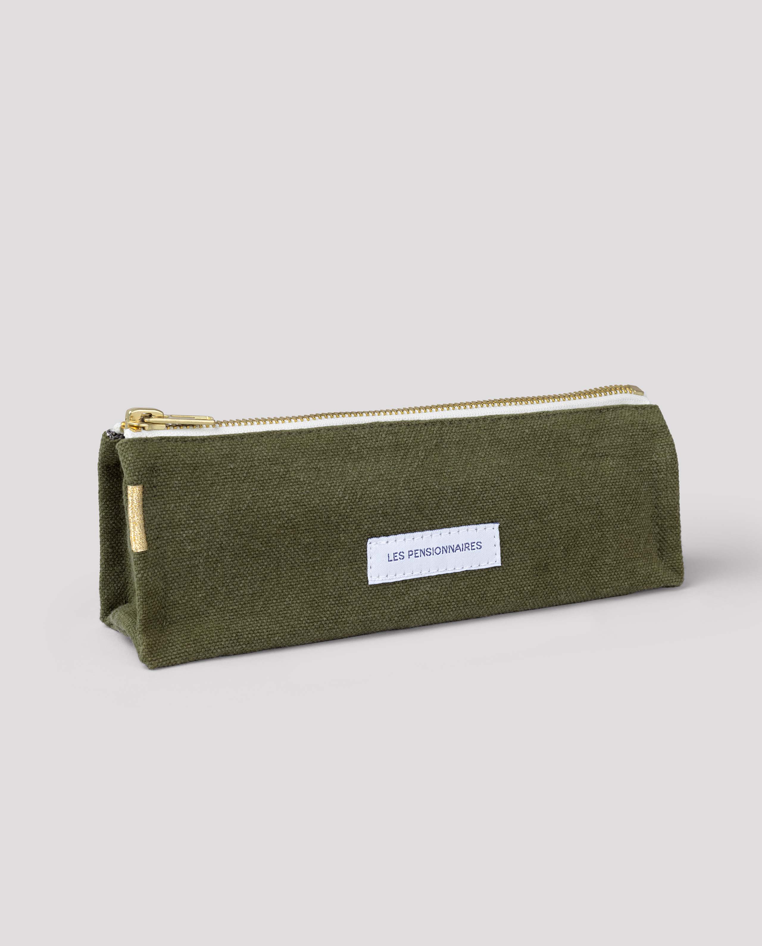 marché commun les pensionnaires trousse crayons pinceaux coton bio vert fôret