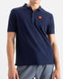 marché commun loreak mendian homme polo manches courtes coton biologique et recyclé bleu marine