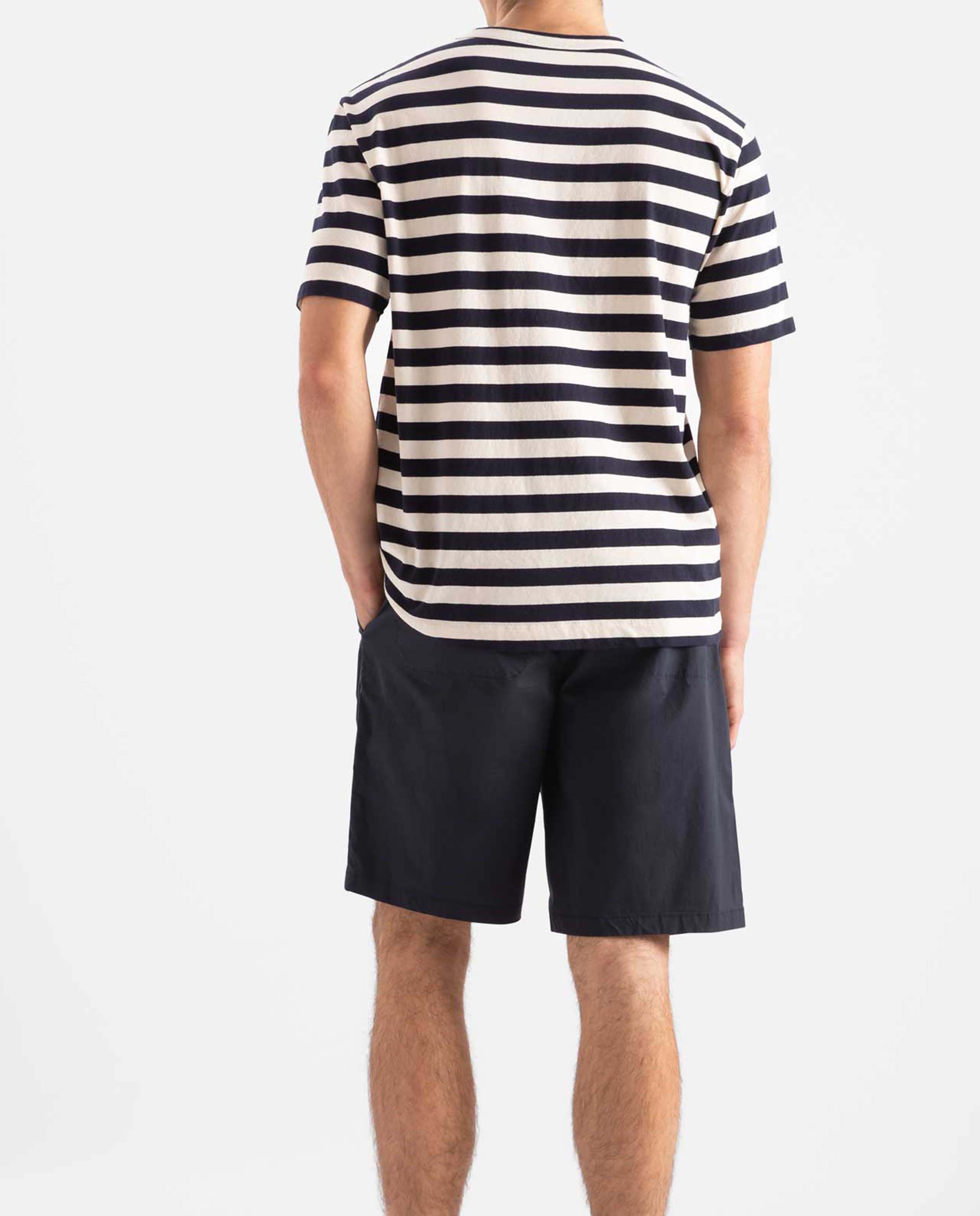 marché commun loreak mendian homme t-shirt coton biologique dot marinière bleu blanc