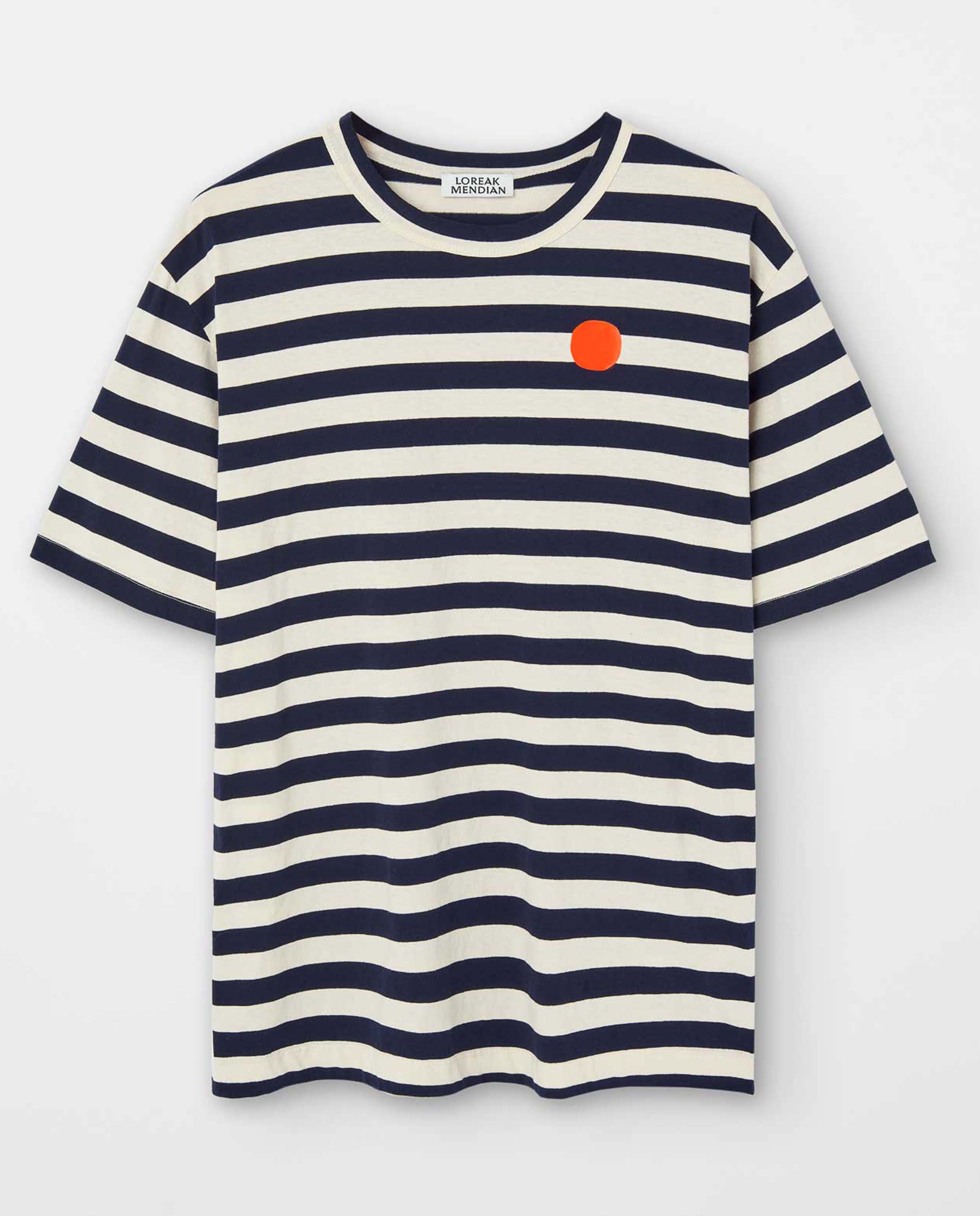marché commun loreak mendian homme t-shirt coton biologique dot marinière bleu blanc