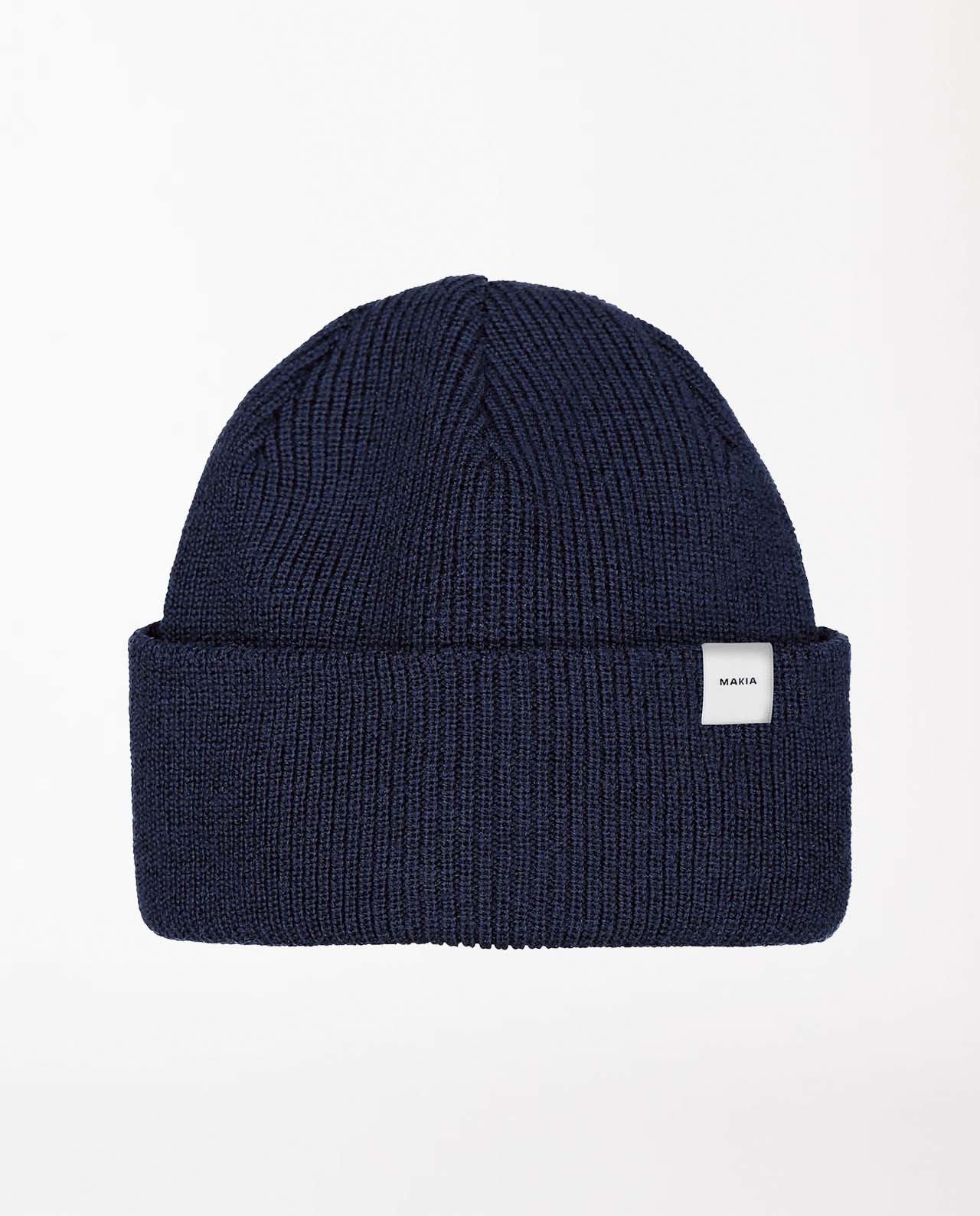 marché commun makia clothing bonnet laine mérinos côtelé éthique bleu marine