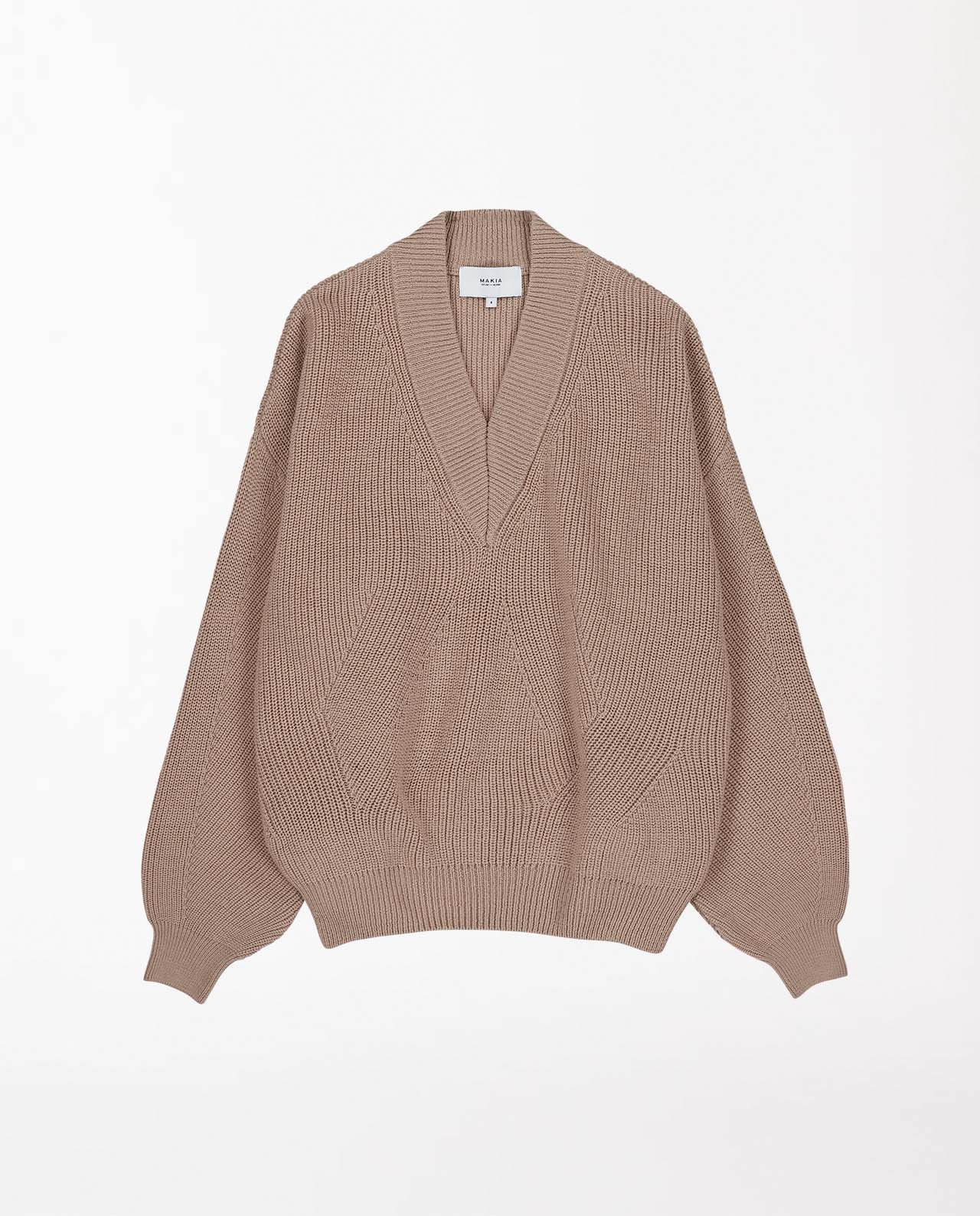 marché commun makia clothing pull femme laine mérinos et recyclée beige