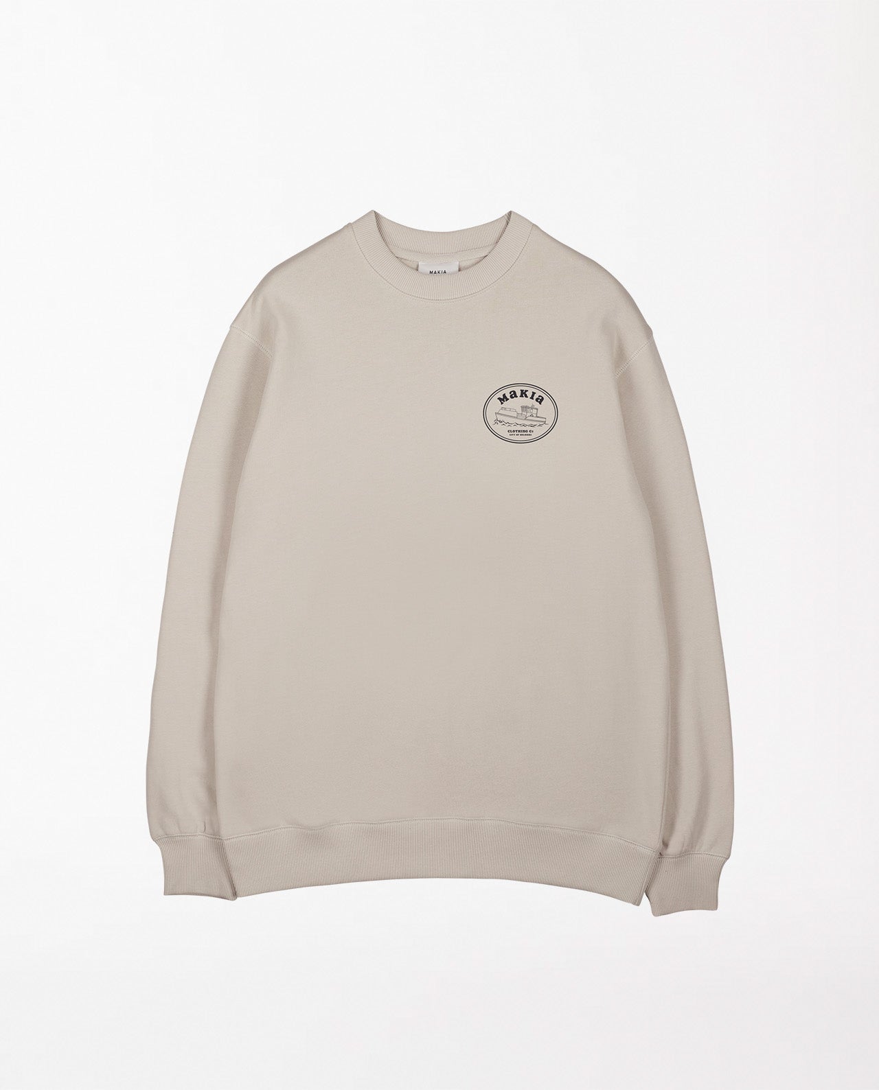 marché commun makia clothing sweatshirt coton biologique impime boat ecru