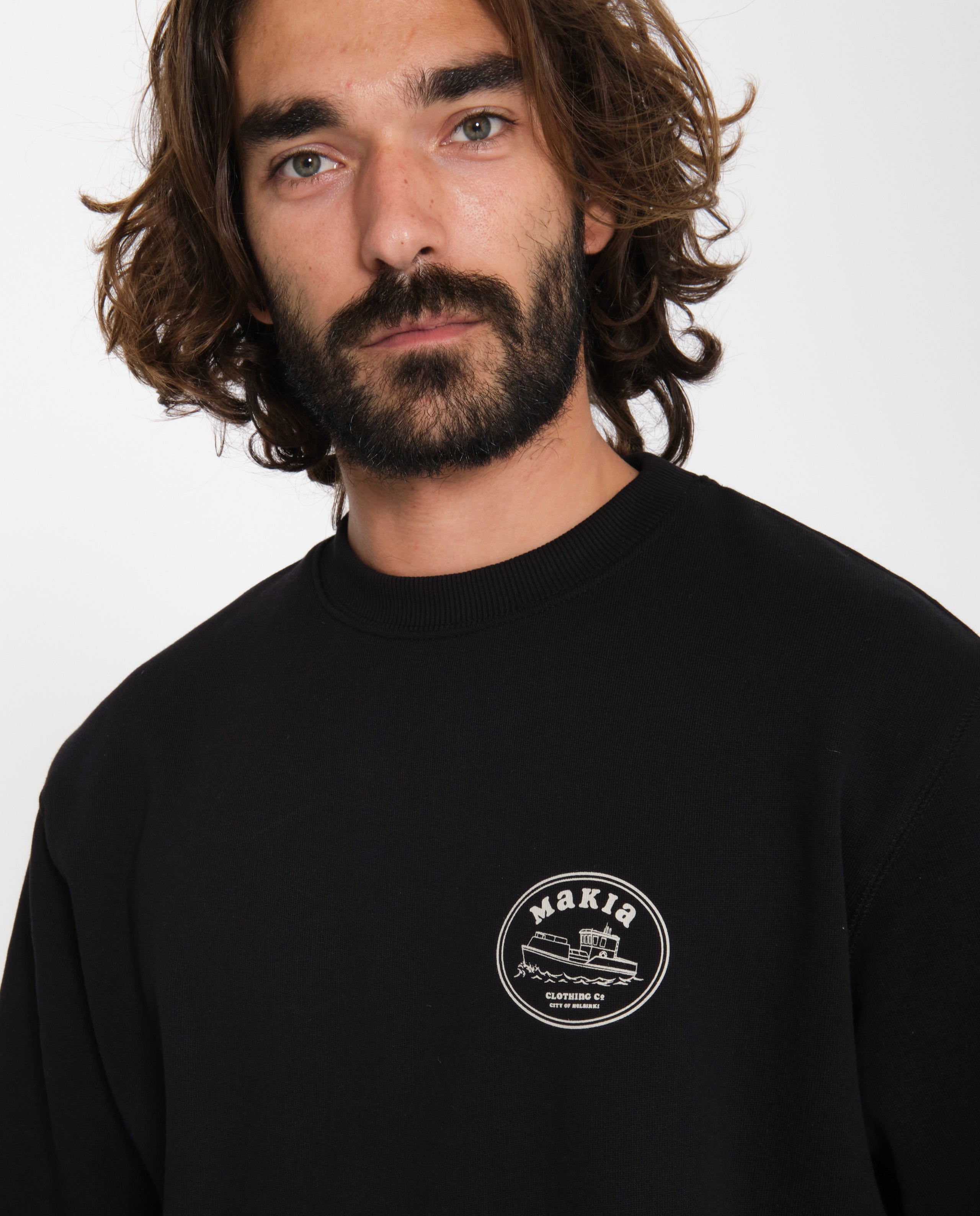marché commun makia clothing sweatshirt imprimé coton biologique noir éco-responsable