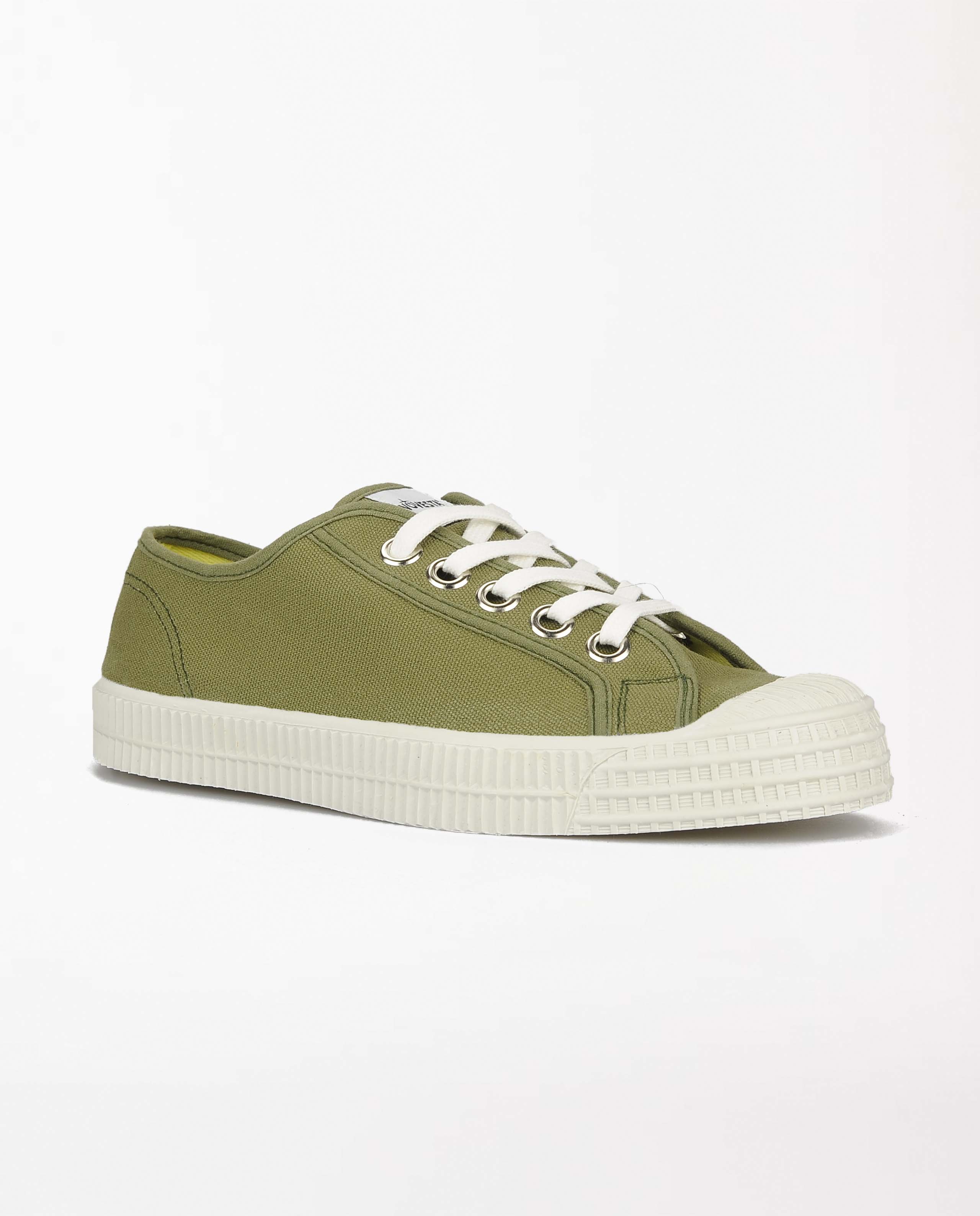 marché commun novesta chaussures baskets toile coton biologique caoutchouc naturel vert militaire