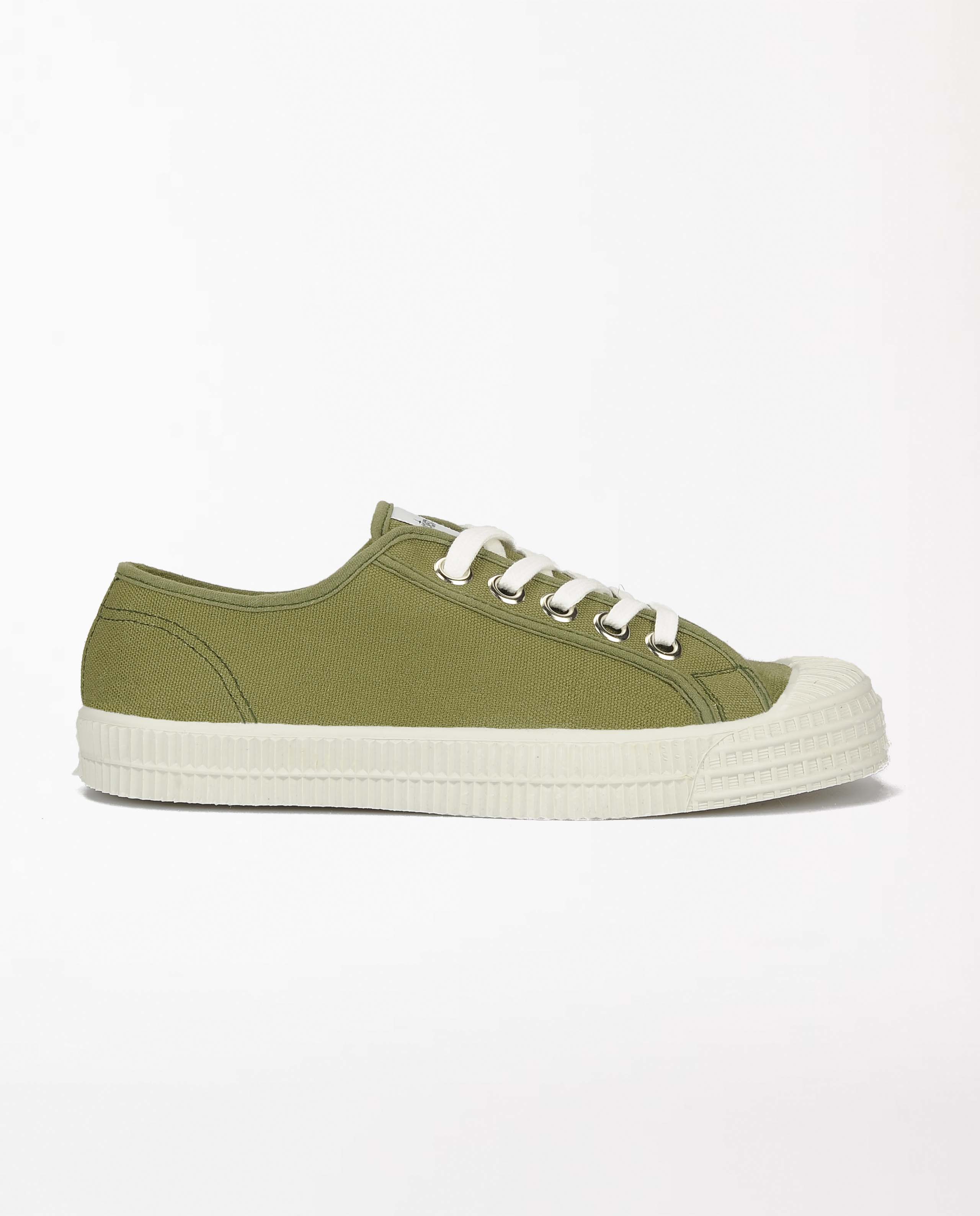 marché commun novesta chaussures baskets toile coton biologique caoutchouc naturel vert militaire