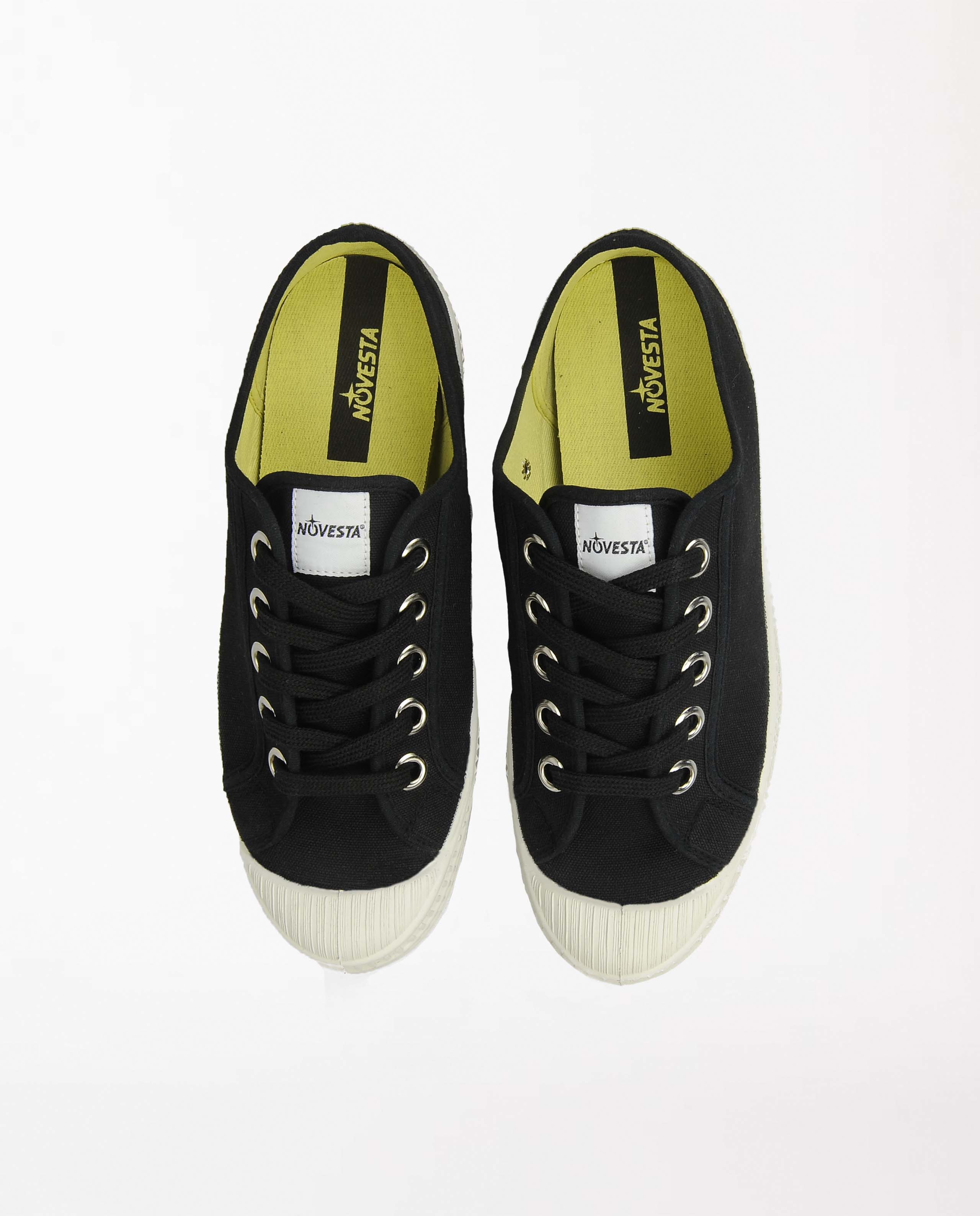 marché commun novesta chaussures baskets toile coton biologique caoutchouc naturel noir