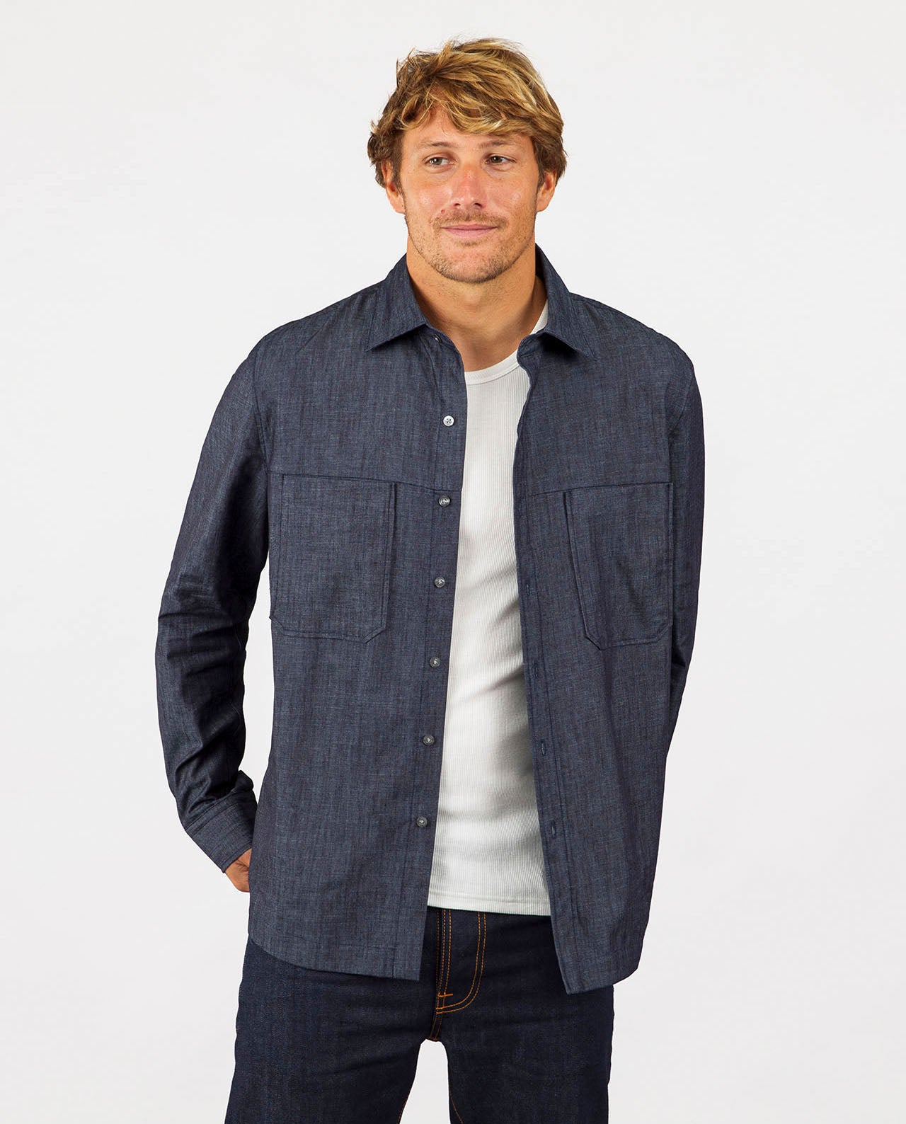 marché commun noyoco chemise homme chambray coton biologique fabriquée en Europe