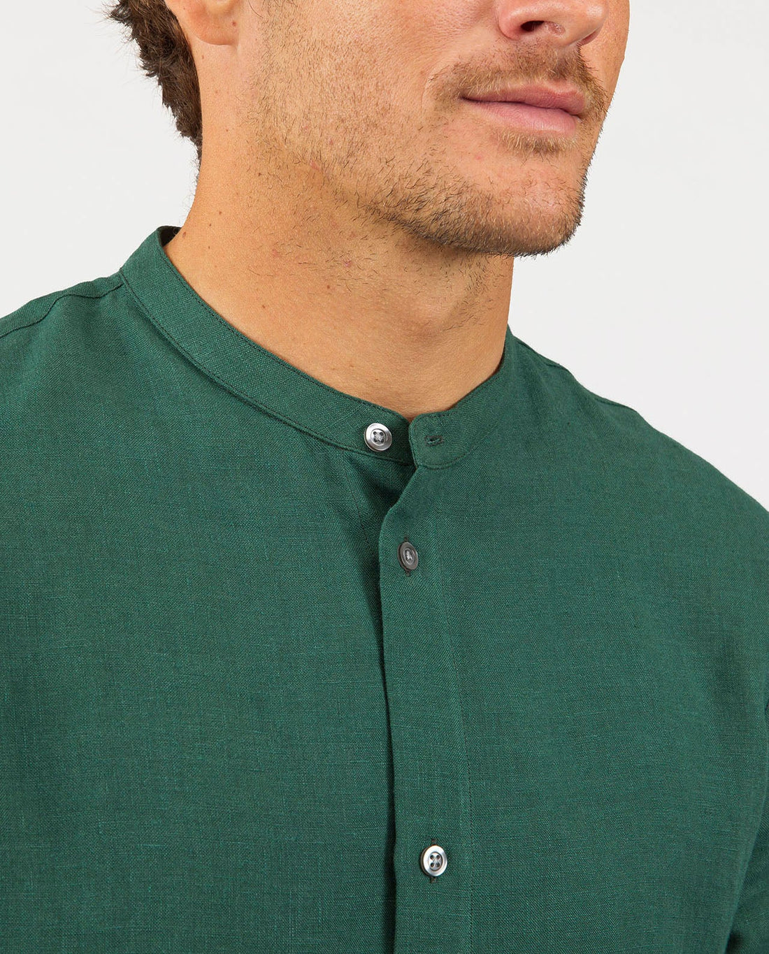 marché commun noyoco chemise homme lin co officier éco-responsable fabriquée en Europe vert jade