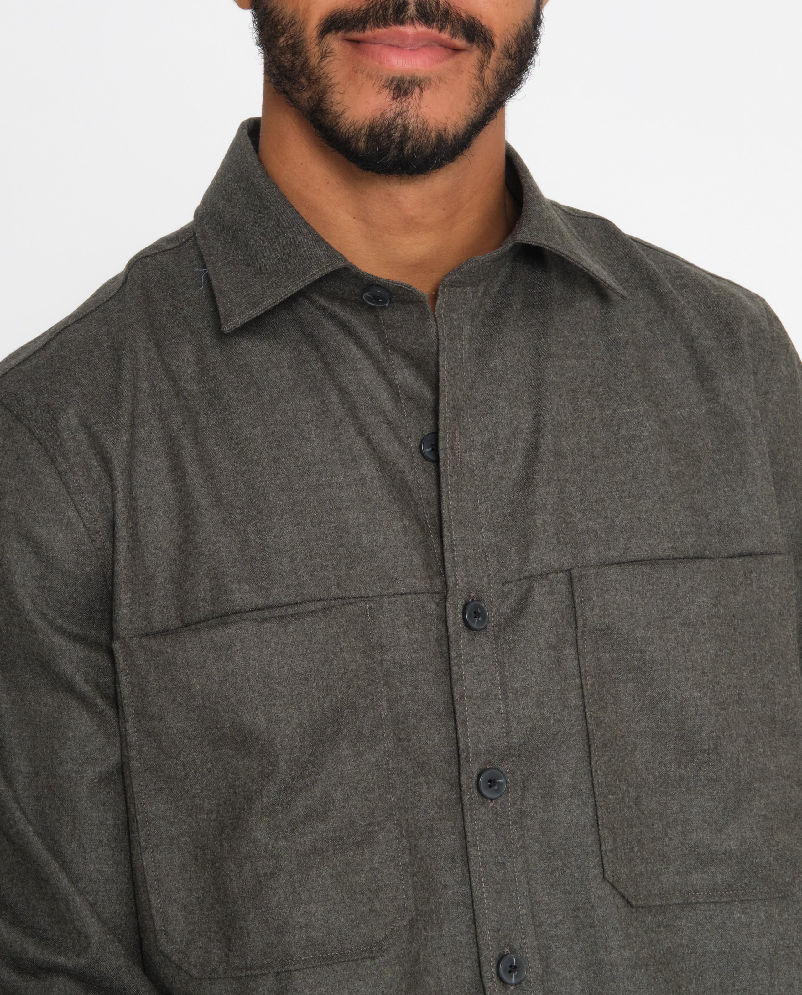 marché commun noyoco chemise ottawa laine vierge kaki eco-responsable