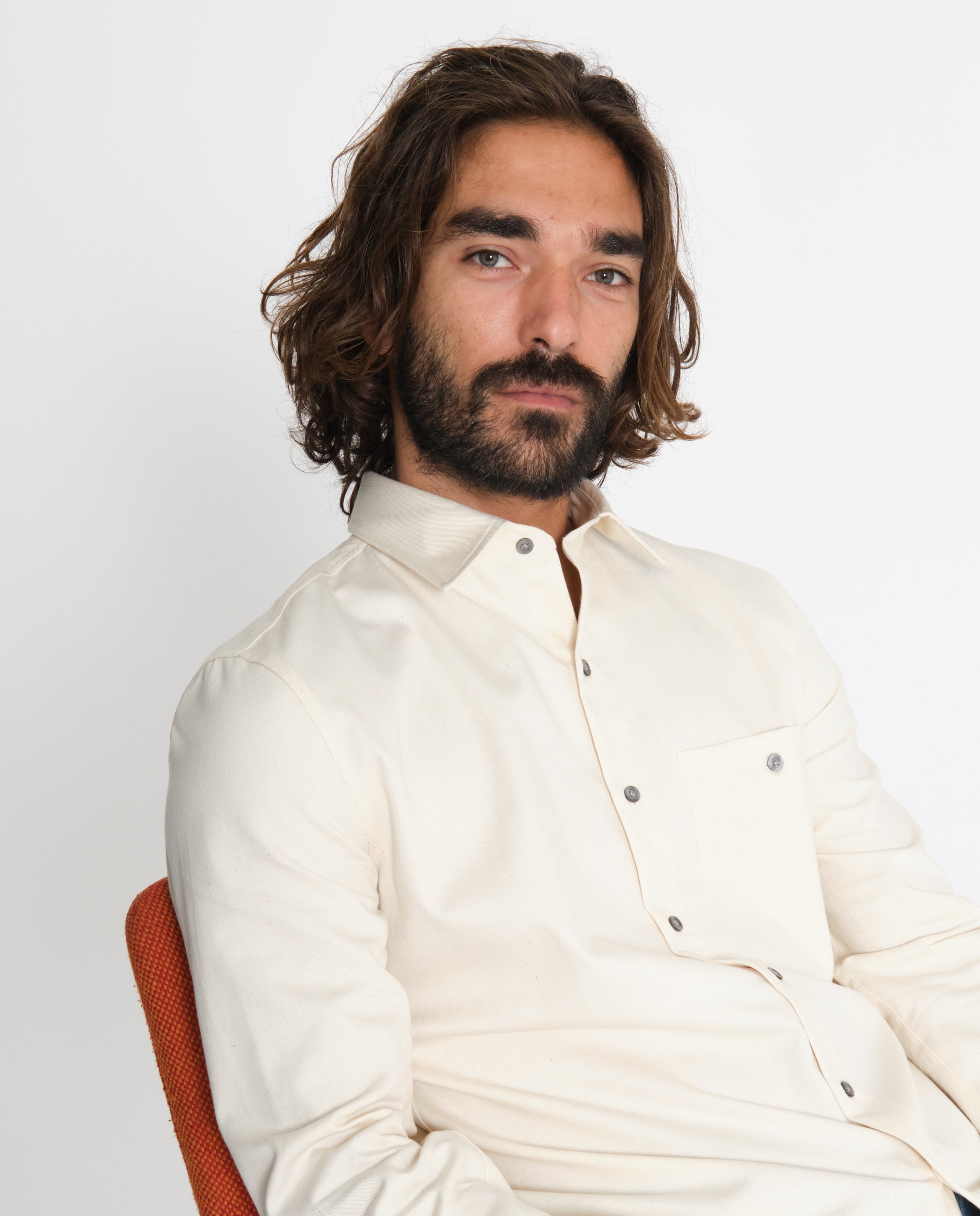 marché commun noyoco chemise homme coton biologique éco-responsable fabriquée en Europe écru