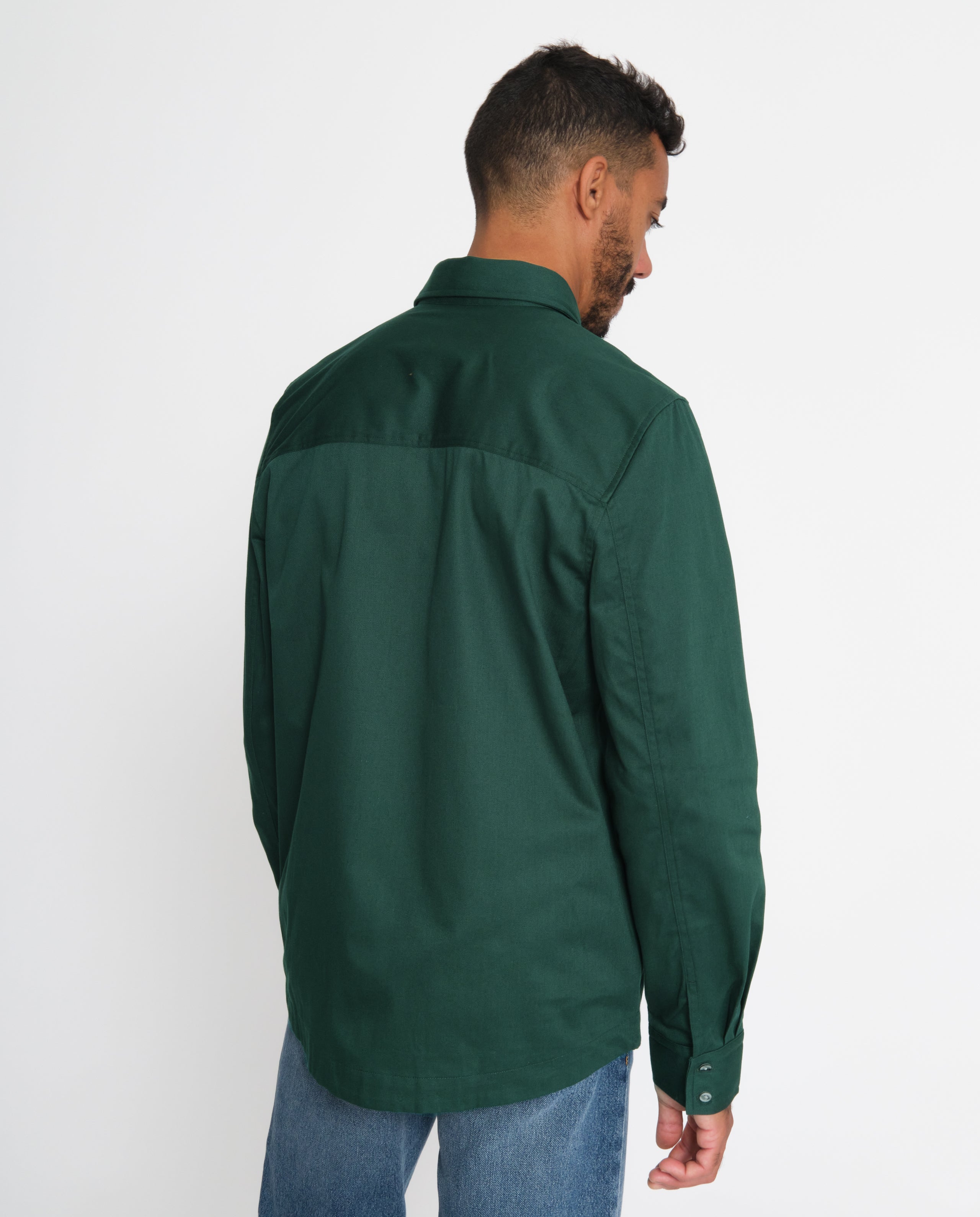 marché commun noyoco chemise homme coton biologique éco-responsable fabriquée en Europe rayée vert jade