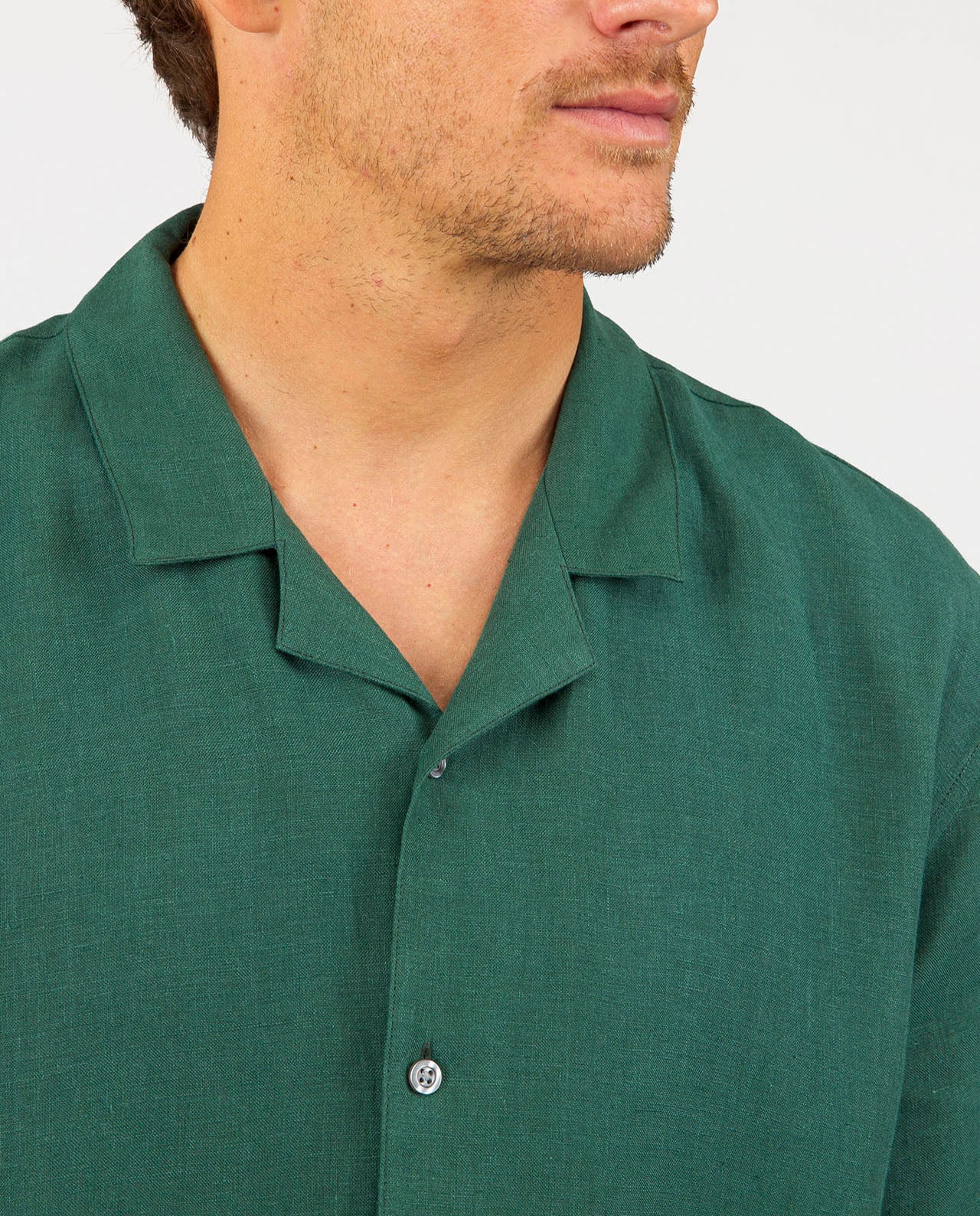 marché commun noyoco chemise homme manches courtes lin vert jade