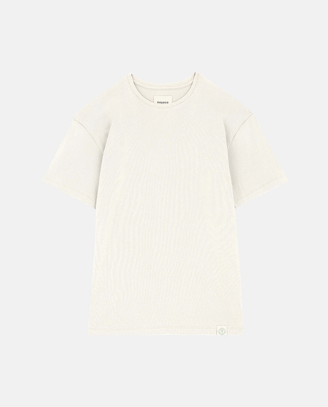 marché commun noyoco femme t-shirt manches courtes gobi coton biologique côtelé écru