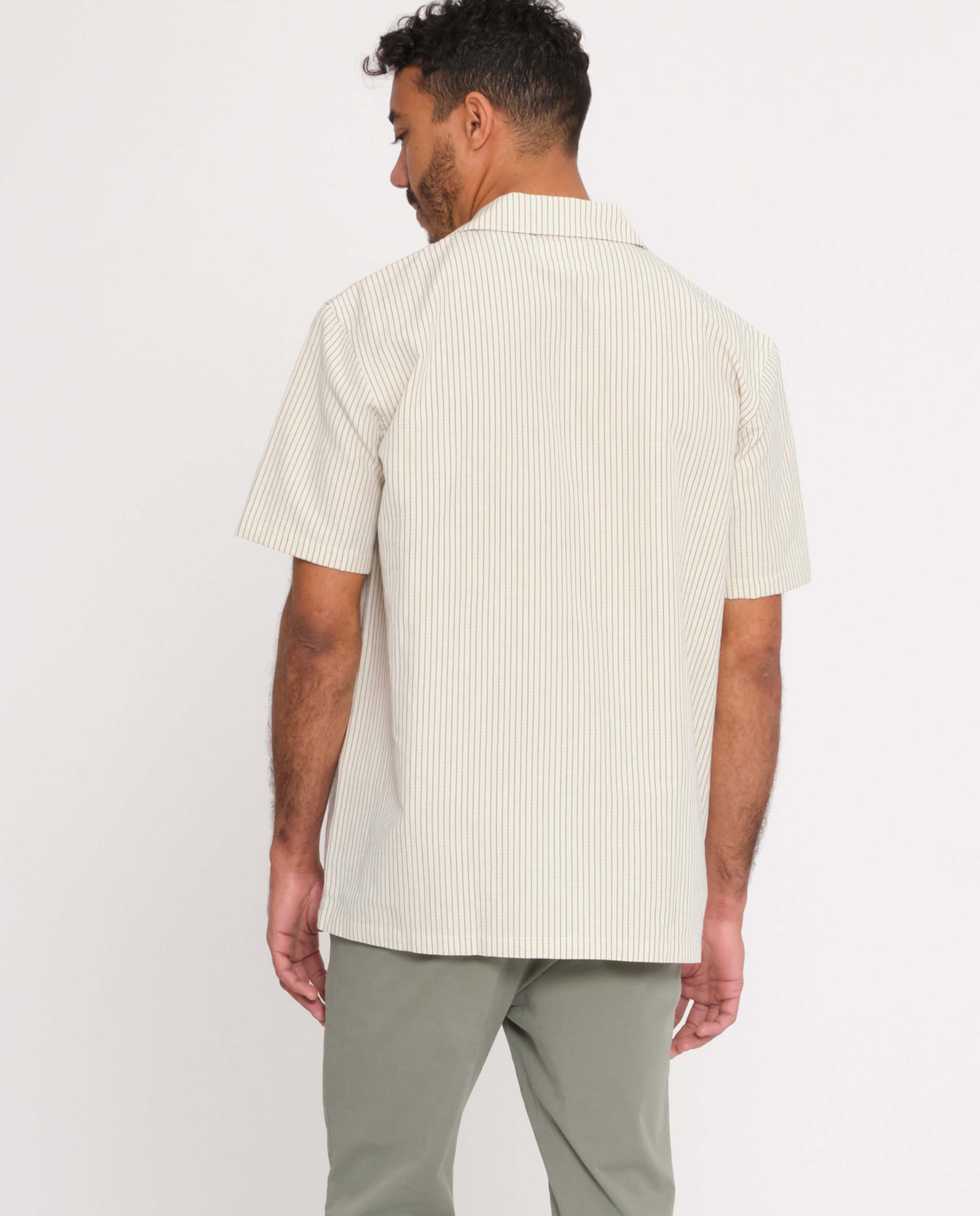 Chemisette rayée en coton bio et lin