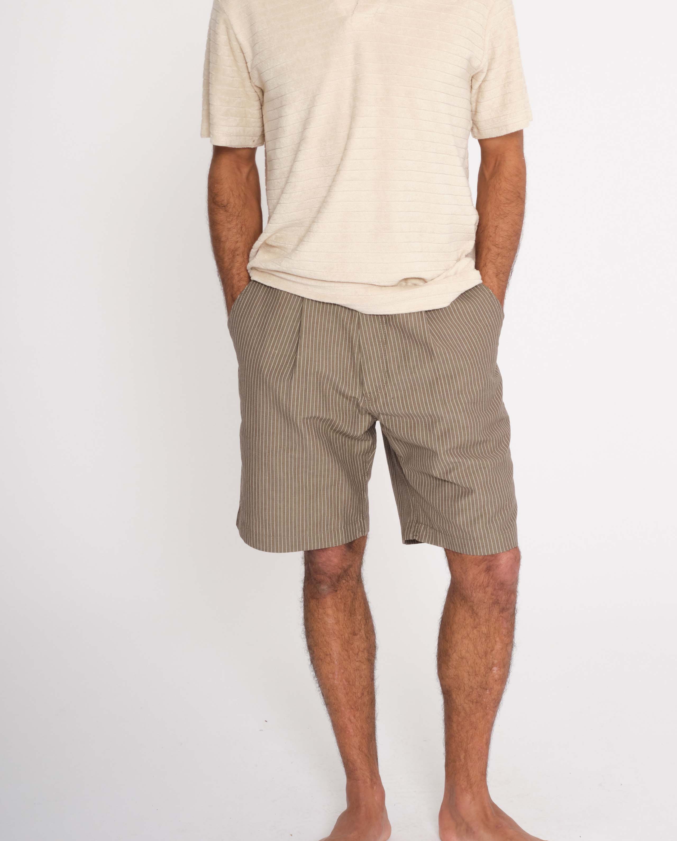 Short rayé en coton bio et recyclé