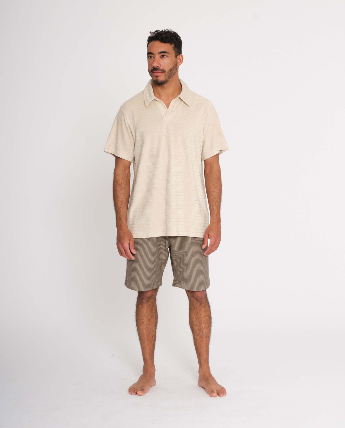 Short rayé en coton bio et recyclé