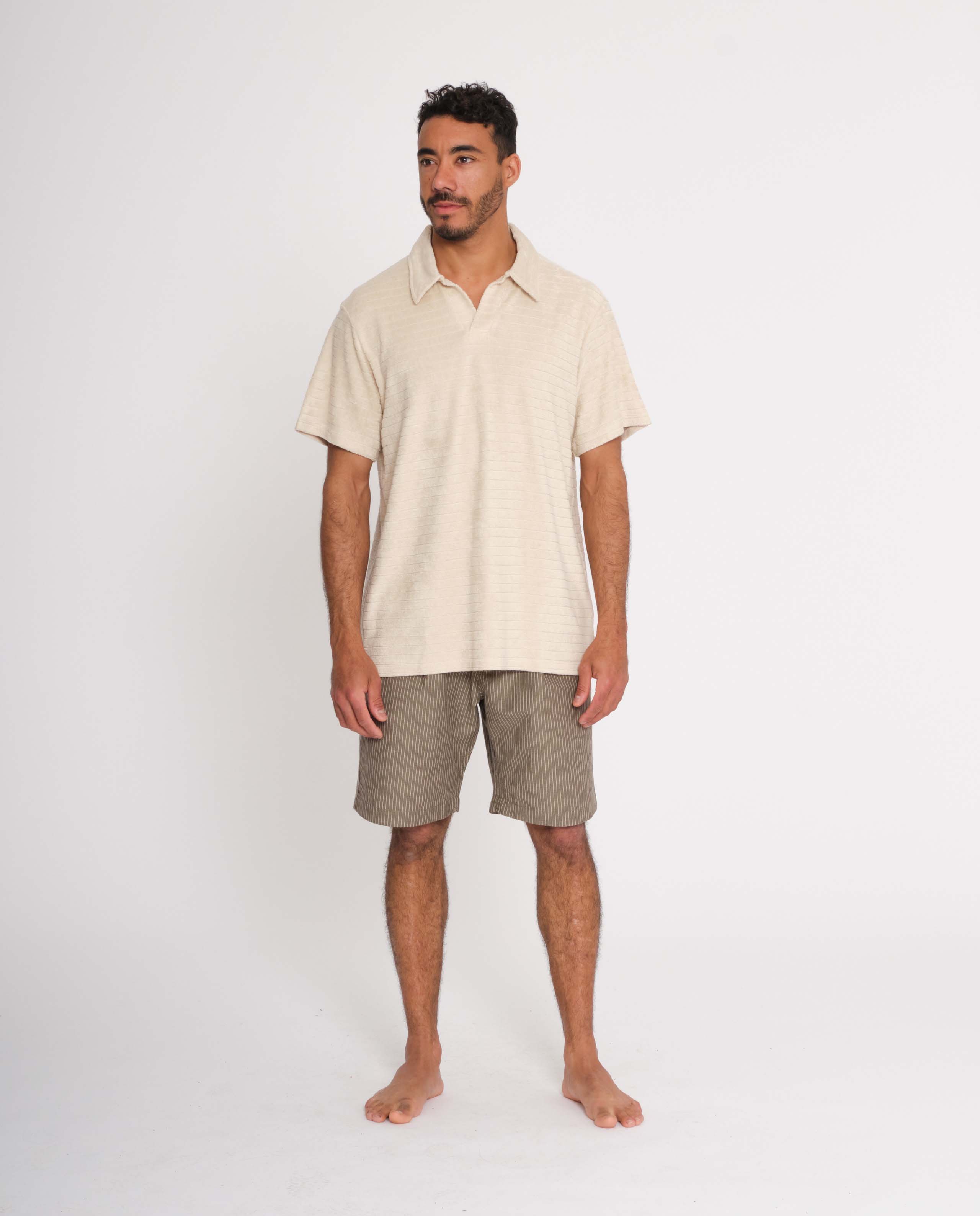 Short rayé en coton bio et recyclé