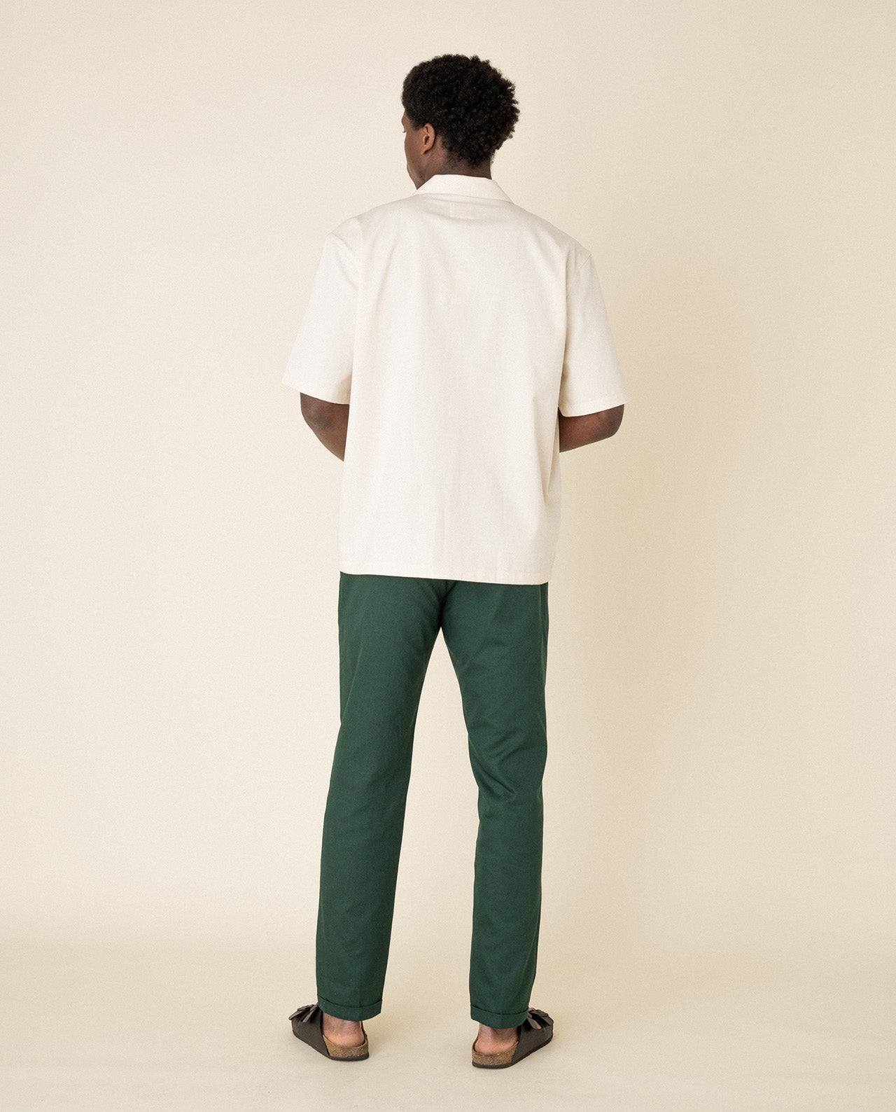 marché commun noyoco pantalon homme revers ourlets coton biologique fabriqué en europe vert bouteille