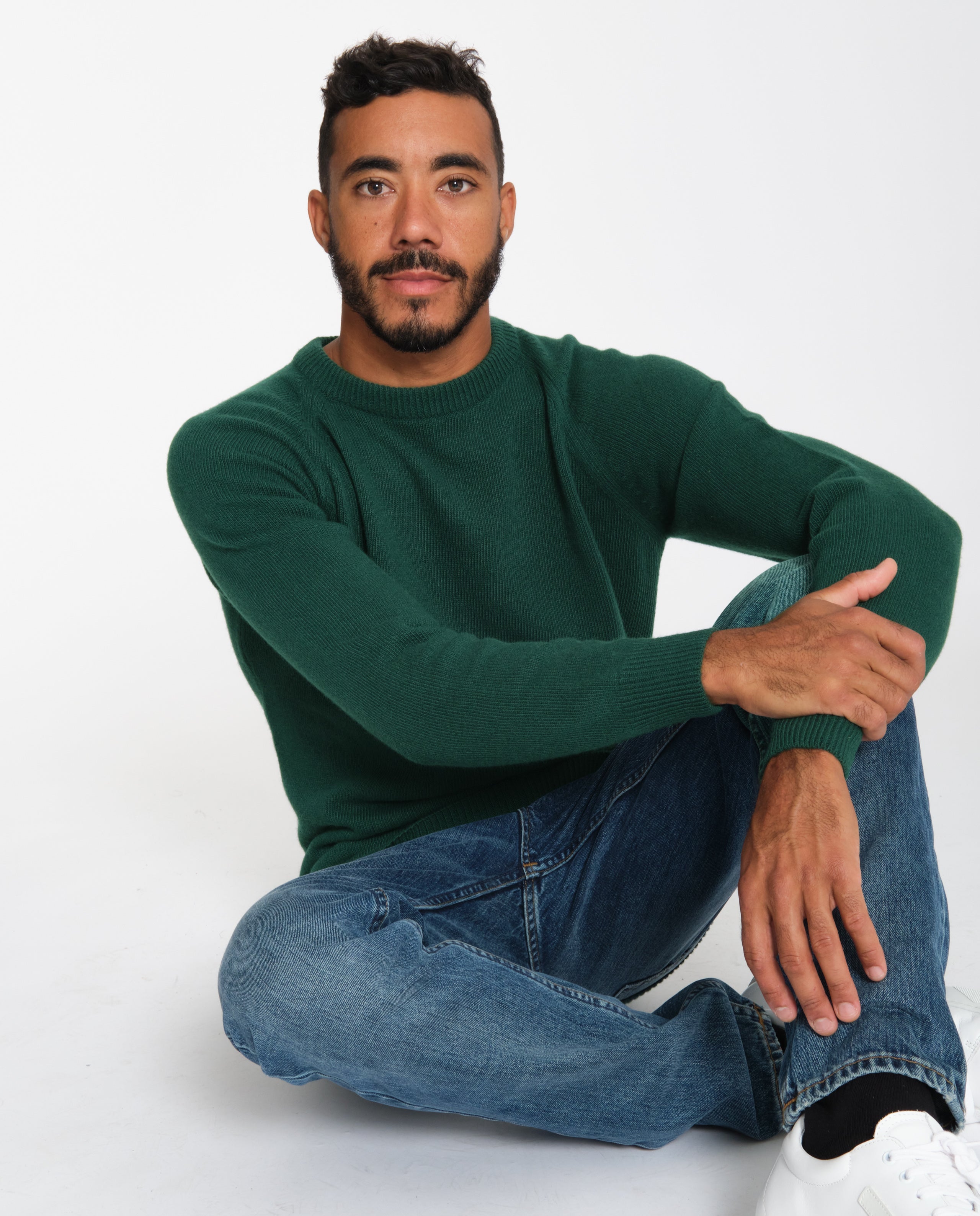 marché commun noyoco pull gaby everglade laine mérinos cachemire vert bouteille