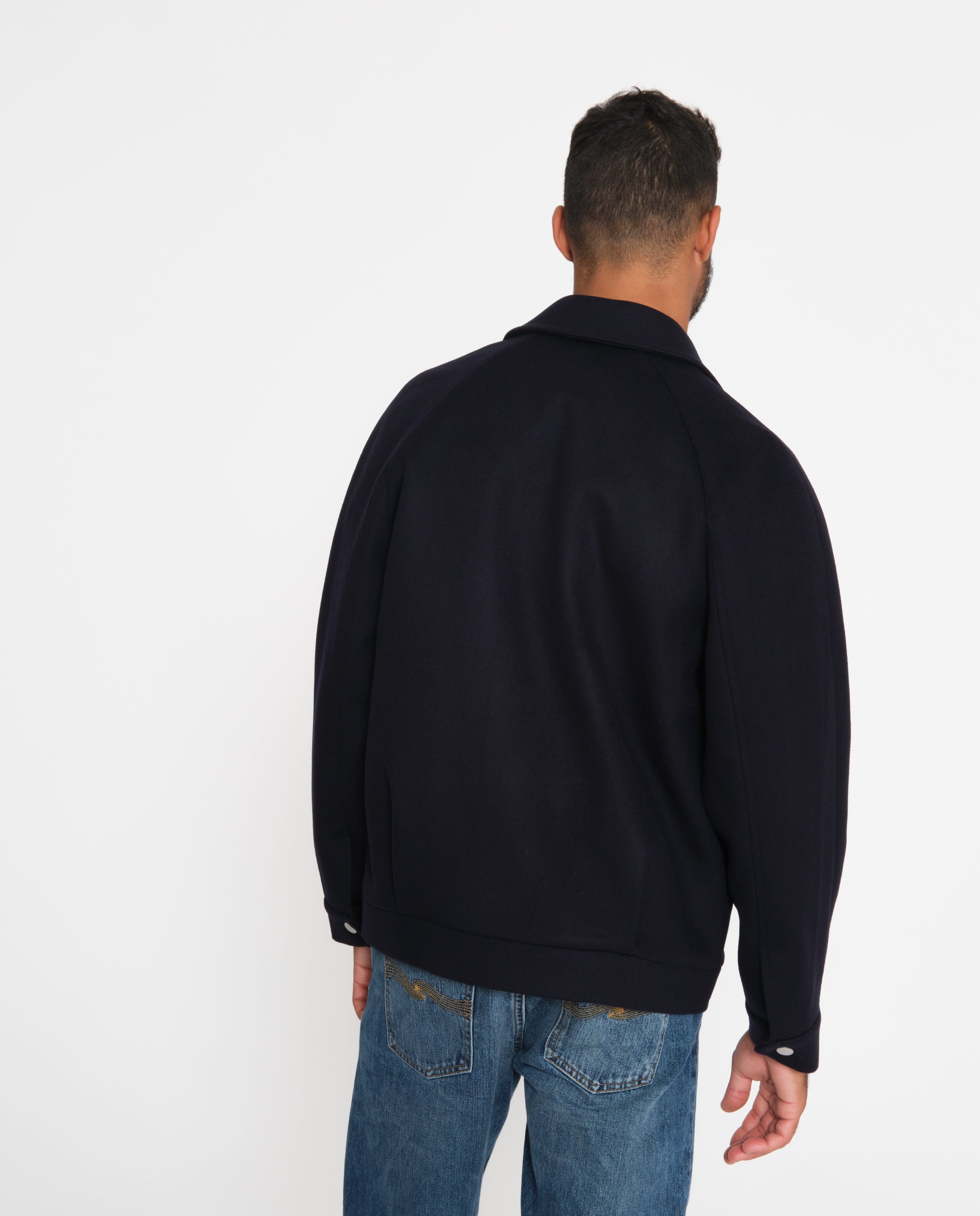 marché commun noyoco veste palma bleu marine laine upcyclée